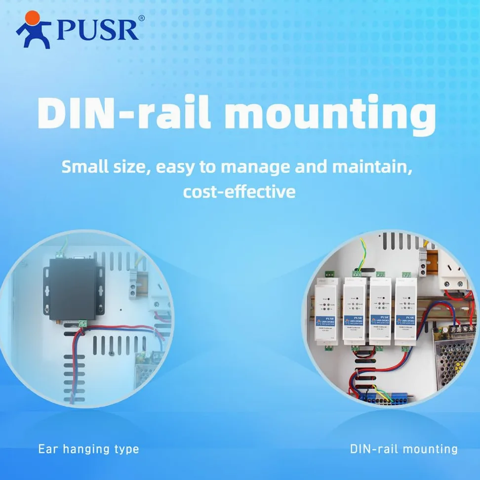 Din Rail Convertitore da RS485 a Ethernet da Modbus RTU Modbus Gateway Trasmette i dati in modo trasparente tra IP e RS485 Pagina Web definita dall'utente USR-DR302