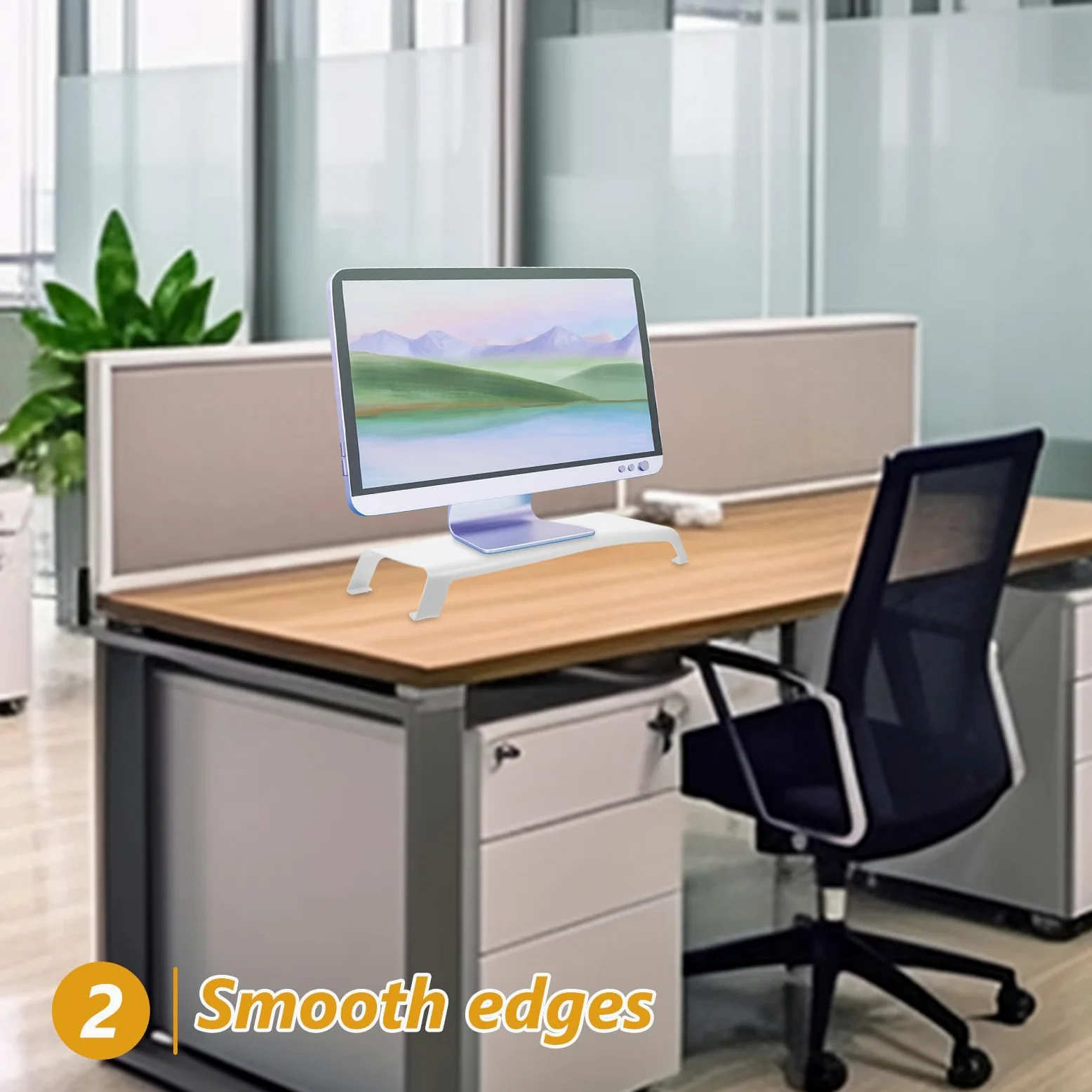 HOMSFOU Supporto per Monitor Rialzo, Screen Elevated Shelf in Lega di Alluminio Bianco Piedini in Silicone, per Studenti e Appassionati di Makeup