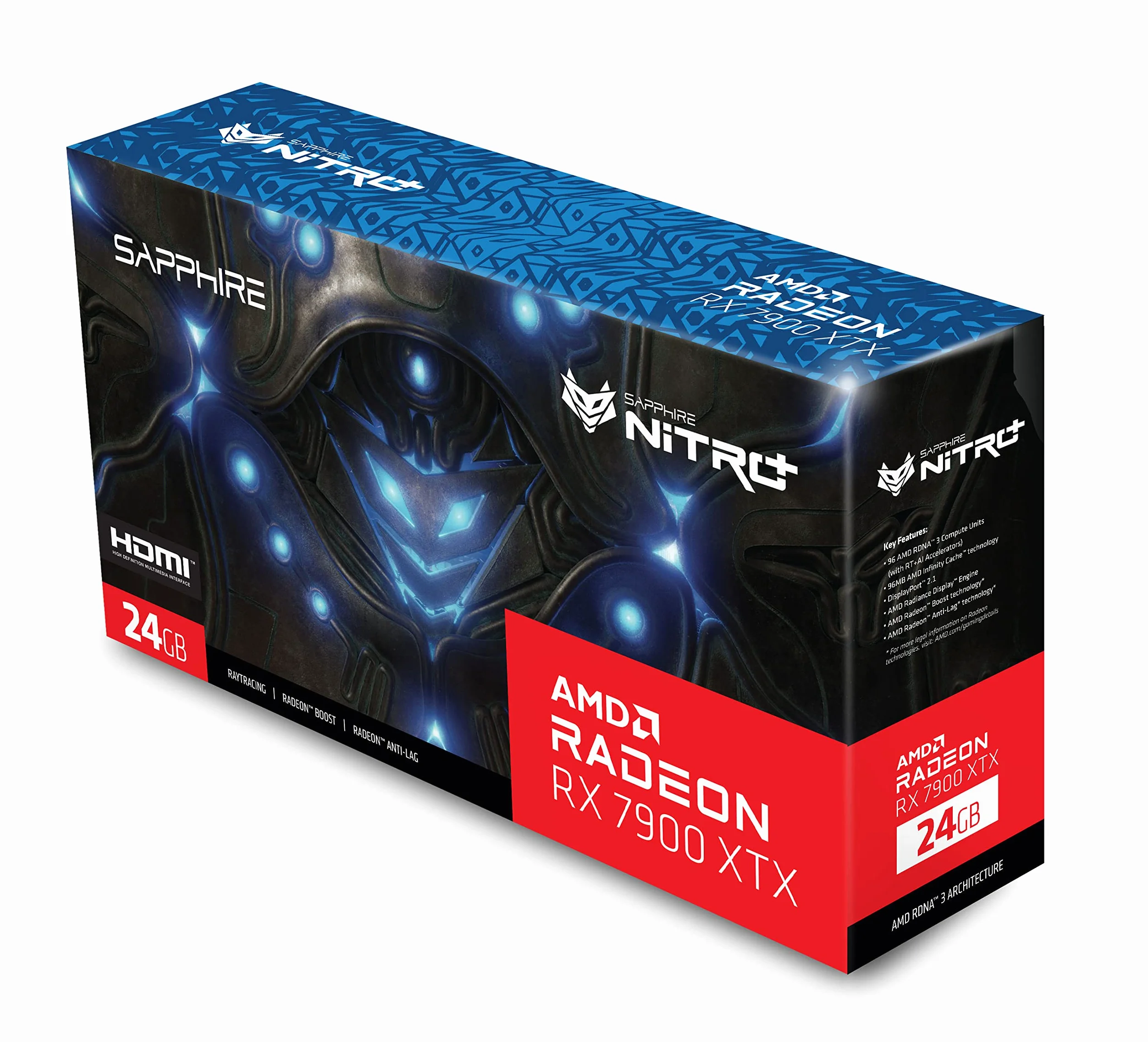 Sapphire 11322-01-40G Nitro+ AMD Radeon RX 7900 XTX Vapor-X Gaming Scheda grafica da 24 GB GDDR6, AMD RDNA 3