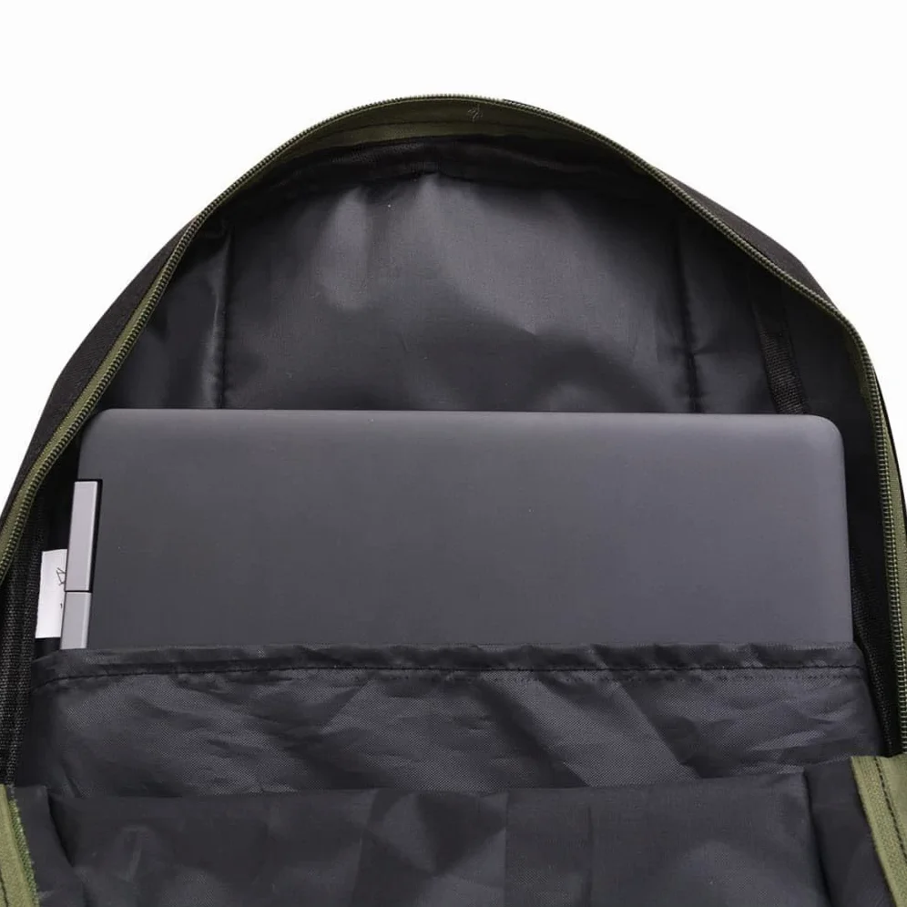 Zaino Scuola 40L Nero e Mimetico in Poliestere 600D Rivestito 33x17x50 cm Idrorepellente con Spallacci Imbottiti 3 Scomparti Scomparto Laptop per Scuola Università Viaggio