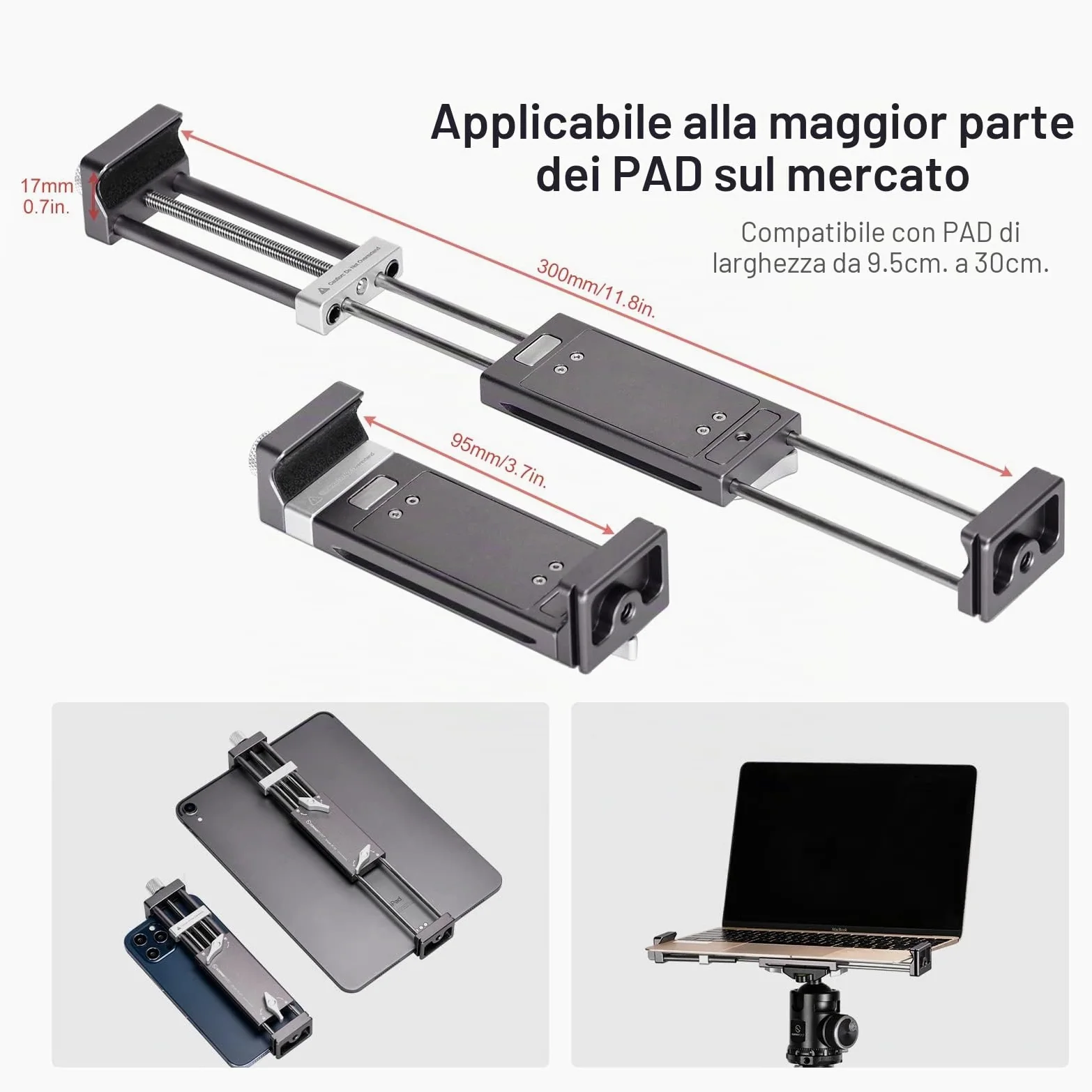 SUNWAYFOTO PC-03 Tablet Laptop Mount Smart Phone Staffa Treppiede Staffa Accessori per Ipad Pro Supporto Arca Swiss Stand Universale