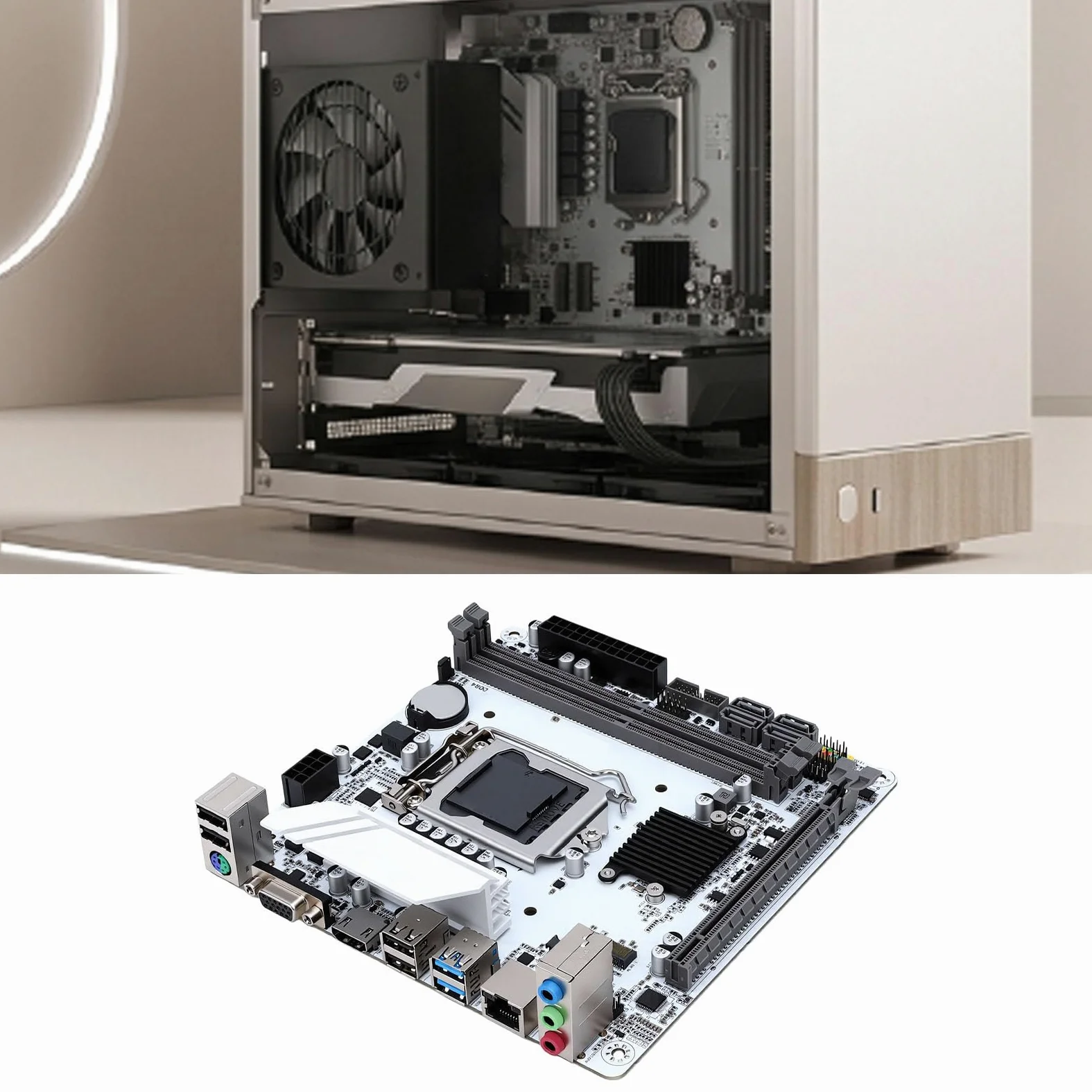 Luocute Scheda Madre H510 ITX per LGA1200, DDR4 a Doppio Canale da 64 GB | MITX 170x170mm, Supporta di Decima/undicesima Generazione, M.2 NVMe PCIe 3.0, VGA+, Realtek Gigabit LAN