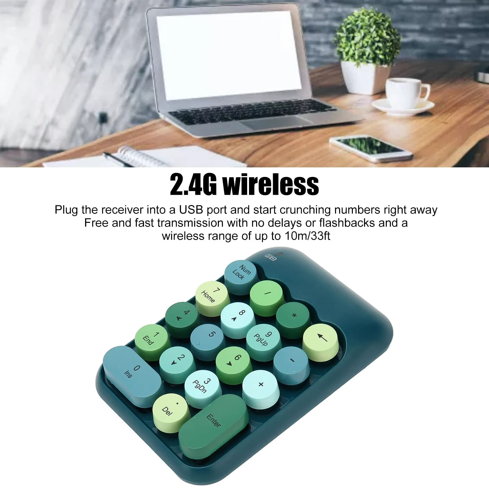 Tastierino Numerico USB, Tastierino Numerico Meccanico per Laptop, Tastierino Numerico per Macchina da Scrivere a Colori retrò a 18 Tasti per XP, per (Colore verde scuro)