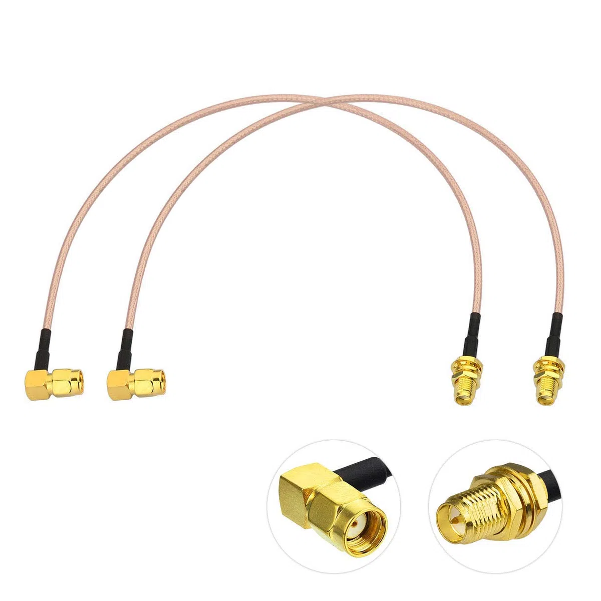 Bingfu Cavo RP-SMA Prolunga Antenna WiFi 30 cm (2 Pacchi) Adattatore da Maschio ad Angolo Retto a Femmina RG316 per Scheda di Rete Wireless Mini PCIE Router Telecamera IP Sicurezza