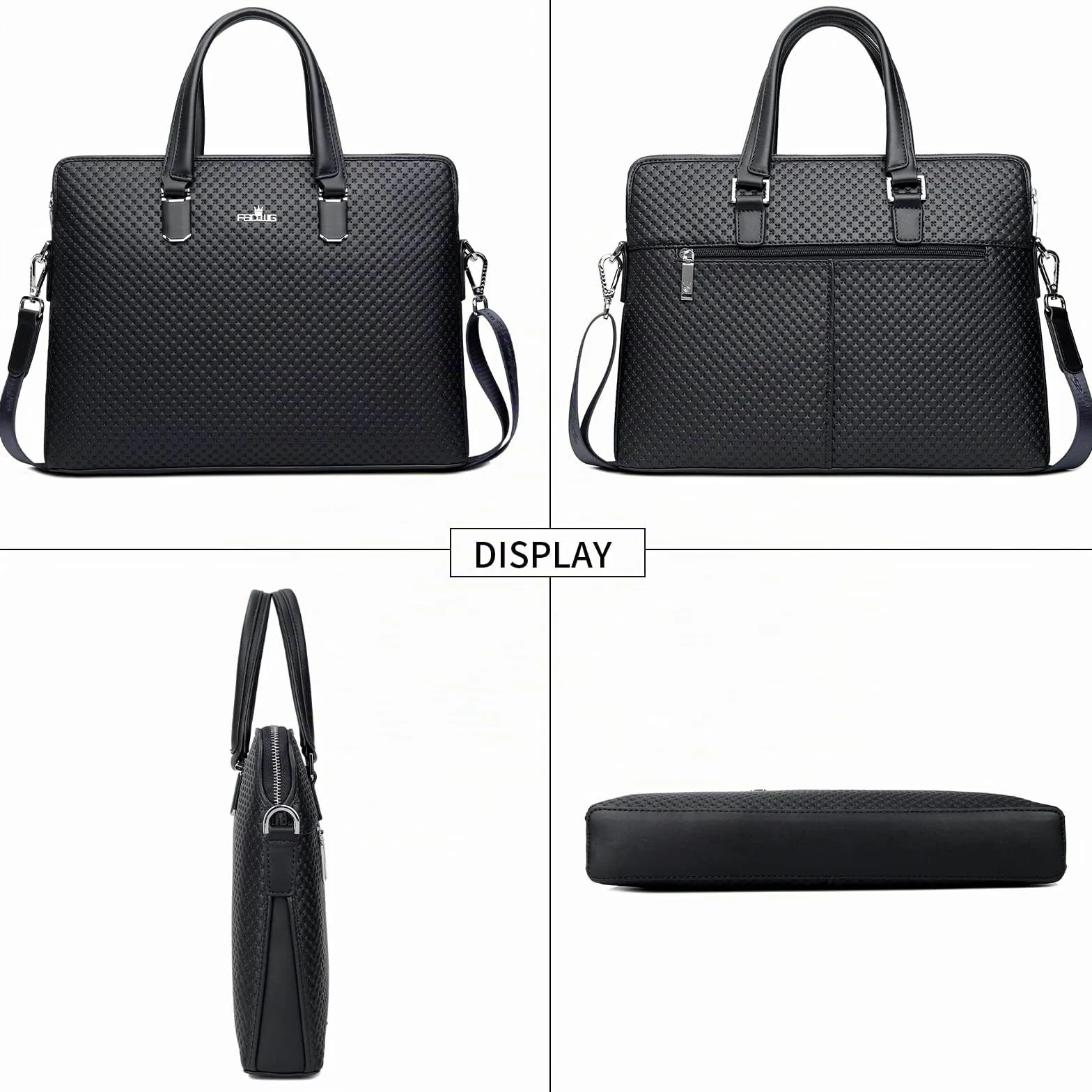FSD.WGBusiness Bag Borsa in pelle Borsa da Affari per Computer Portatile Borsa da Uomo nero Large