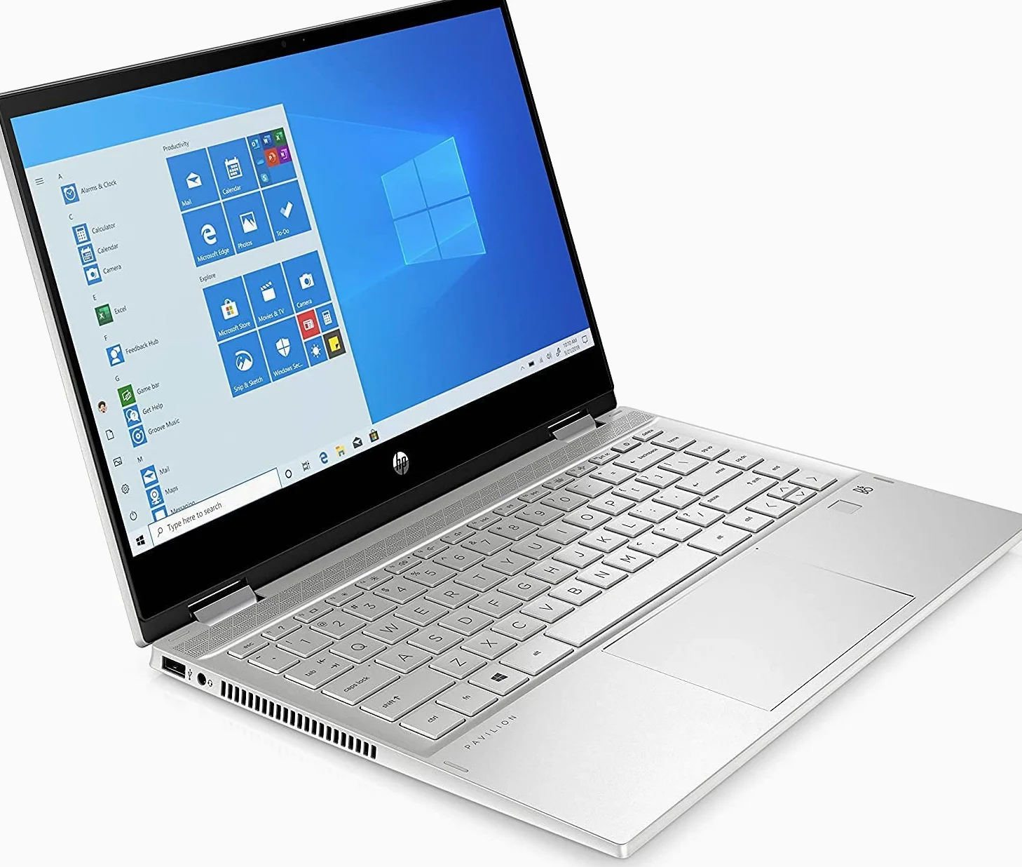HP - PC Pavilion X360 14-dw1021nl Notebook Convertibile, Intel Core i3-1115G4, RAM 8 GB, SSD 256 GB, Grafica UHD Intel, Windows 10 Home, Schermo 14” FHD, Lettore Impronte Digitali, USB-C, Argento