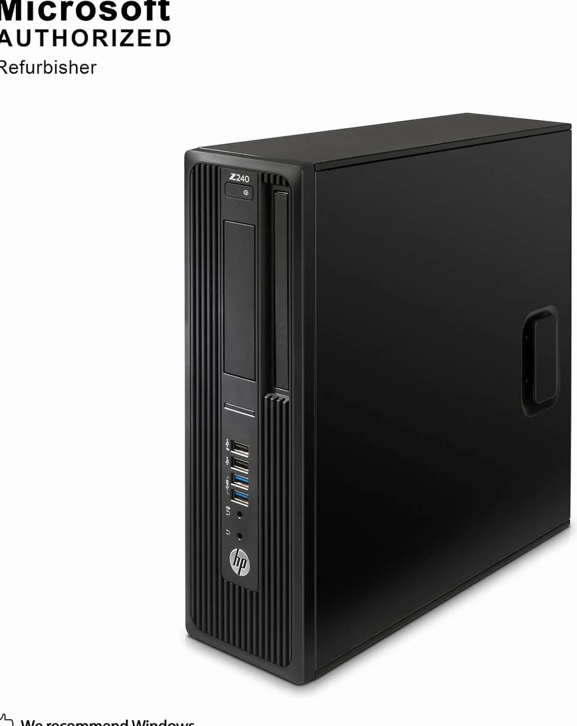 HP Z240 SFF Workstation Desktop PC, Intel Xeon E3-1230 v5, AMD Firepro W2100 2 GB, RAM 16 GB, SSD 512 GB, WiFi, Bluetooth, tastiera USA, Windows 11 Pro (ricondizionato)