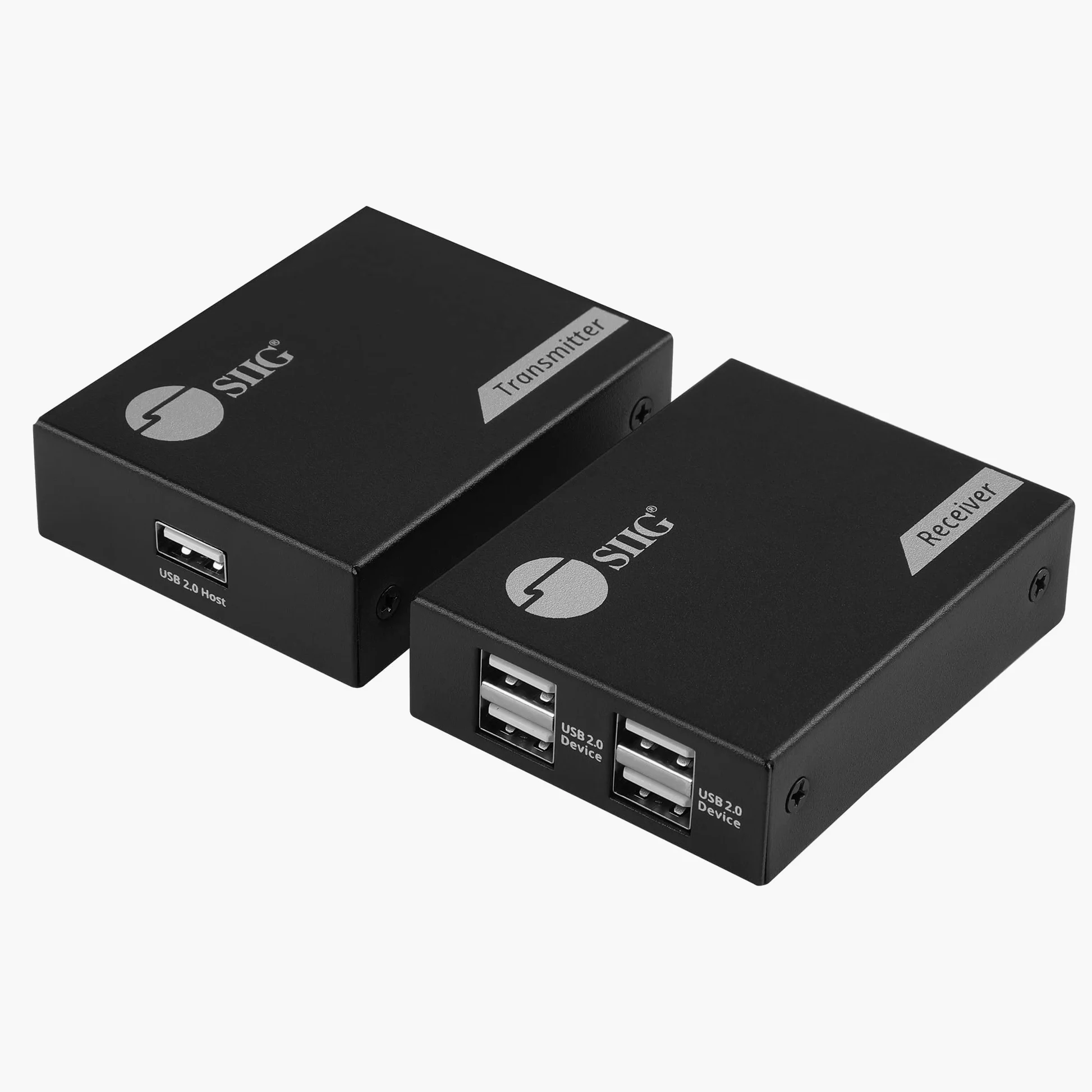 SIIG Extender USB 2.0 a 4 porte, 150 m su cavo Cat6/7, cavo Cat5e fino a 100 m, Plug and Play, trasferimento ad alta velocità, per PC, sorveglianza, videoconferenza, gioco (JU-EX0411-S1)