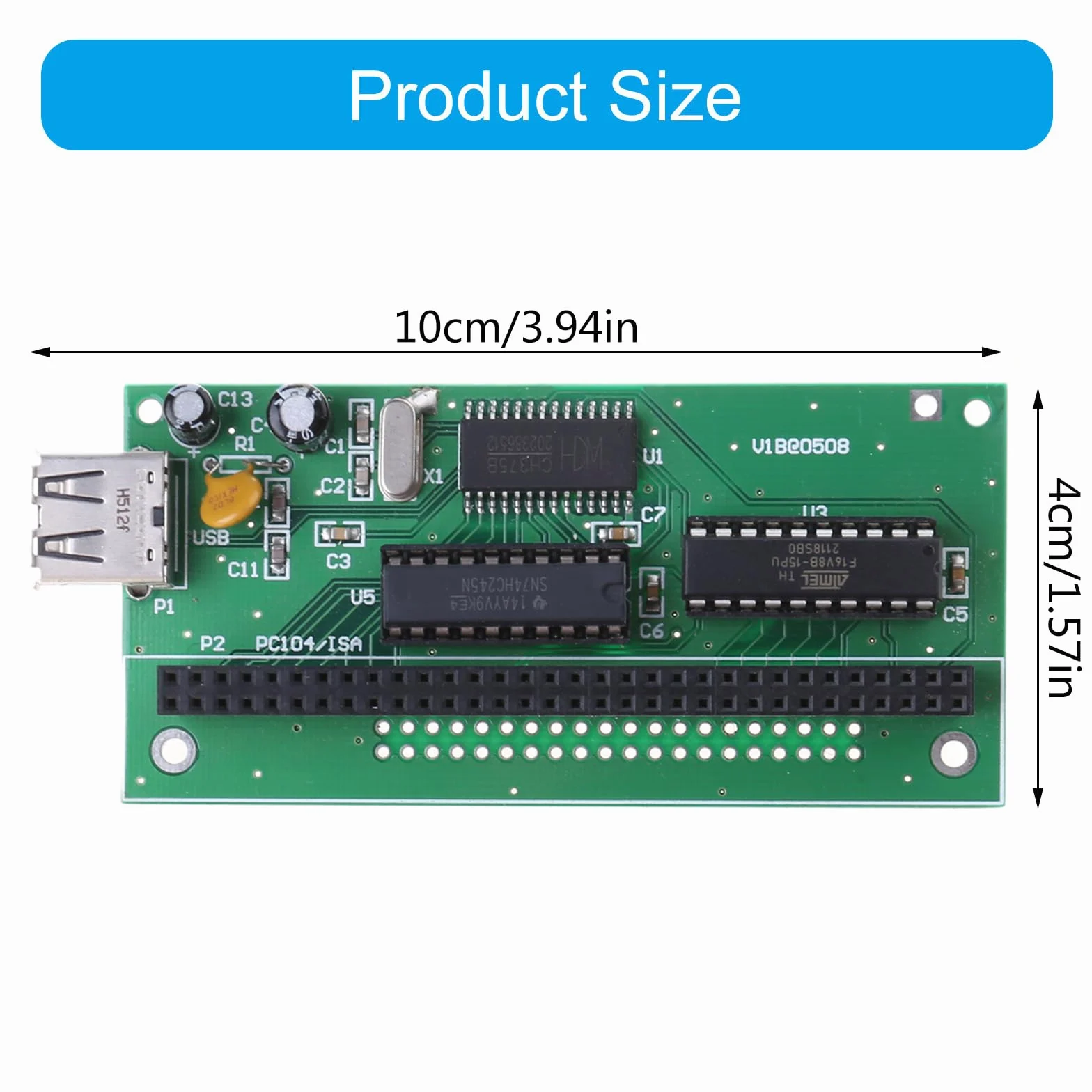 Scheda adattatore PC104 a USB PC104-USB per lo scambio di dati, scheda di conversione per sistemi informatici di controllo industriali