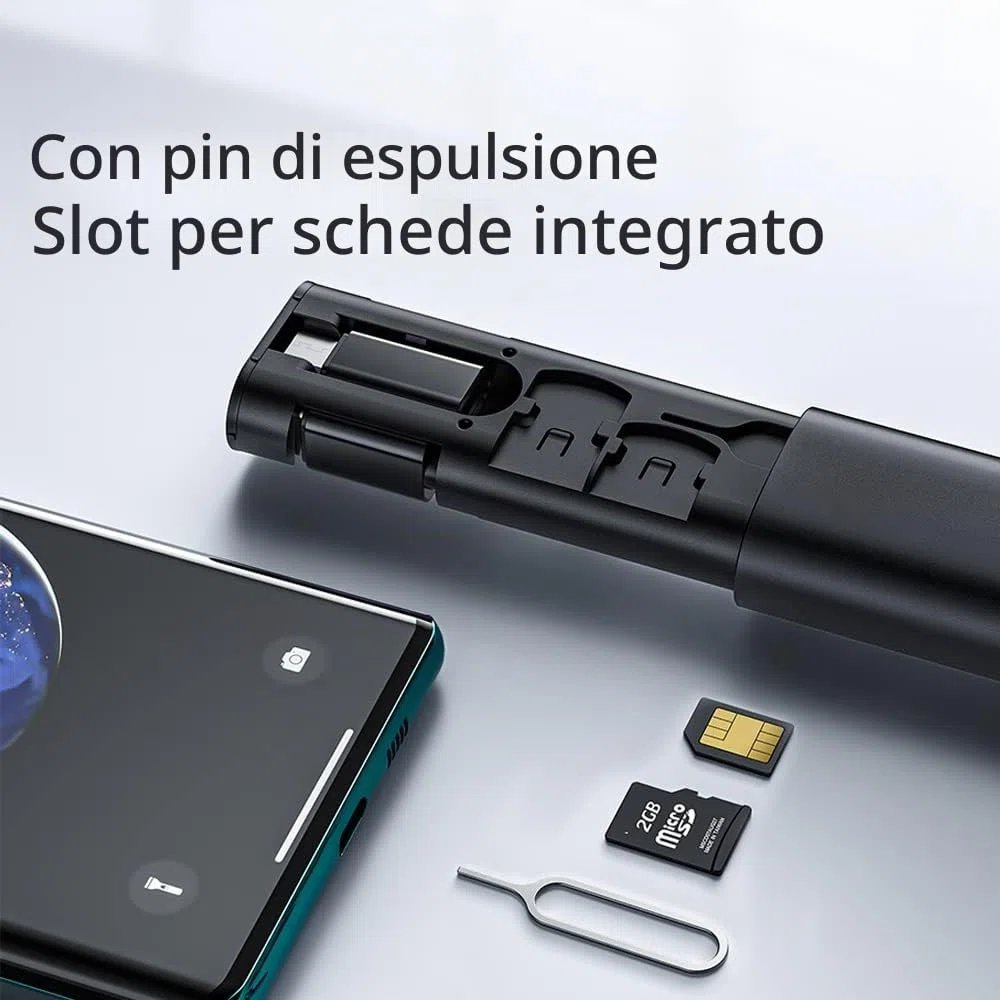 McDodo Set di Adattatori USB C 60 W, Multi 6 in 1 con Custodia, Lightning/Micro/TF e Slot per Schede SIM per Cavi da Viaggio