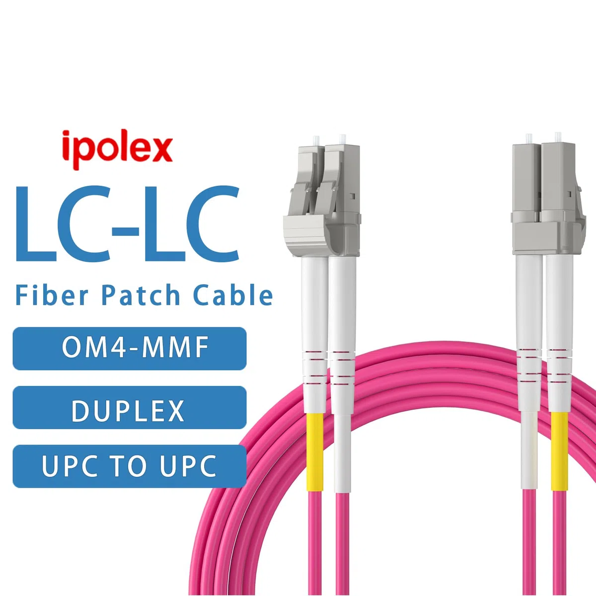 ipolex LC to LC Fiber Patch Cable Multimode, 10/40Gb OM4 Fiber Optic Cable, Duplex 50/125μm Fiber Optic Internet Cable, LSZH Fiber Optic Jumper for MMF SFP/SFP+ Transceiver, 10-meter, 1-Pack.