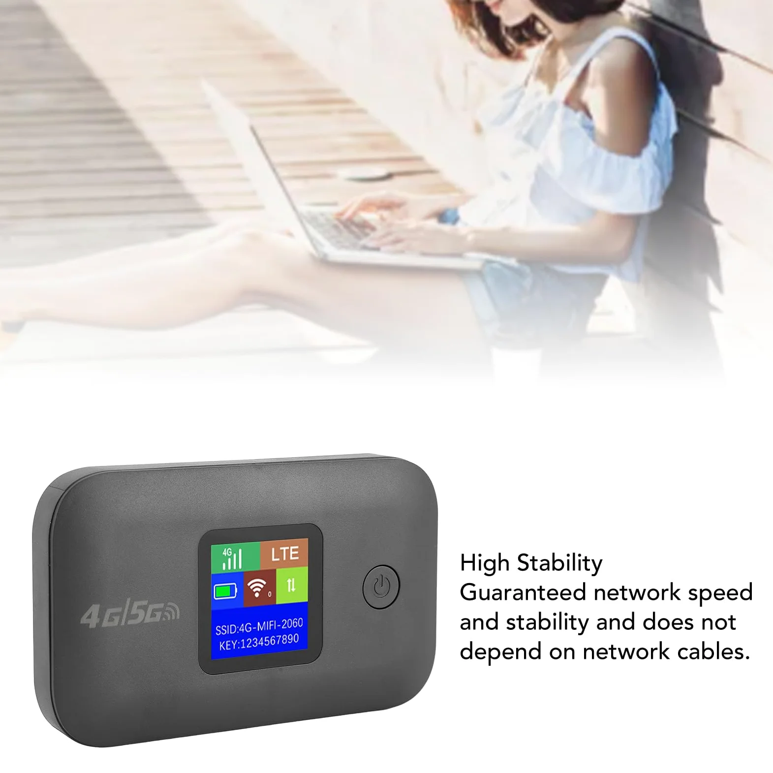 Router WiFi 4G LTE Portatile, Hotspot MiFi Mobile con Slot per Scheda SIM, Supporta 10 Dispositivi per Viaggiatori in Auto, Versione Europea