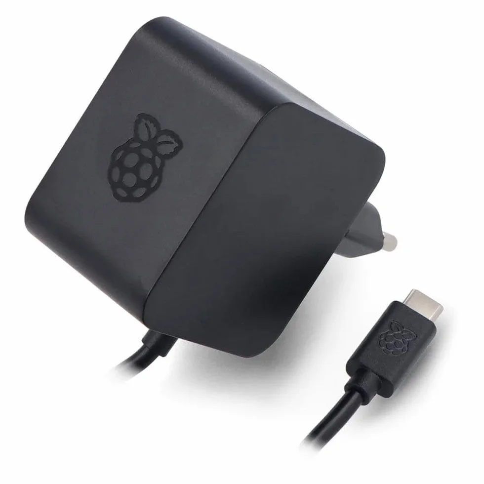 Alimentatore ufficiale Raspberry Pi 5 USB-C da 27 W, USB-C Power Supply, nero