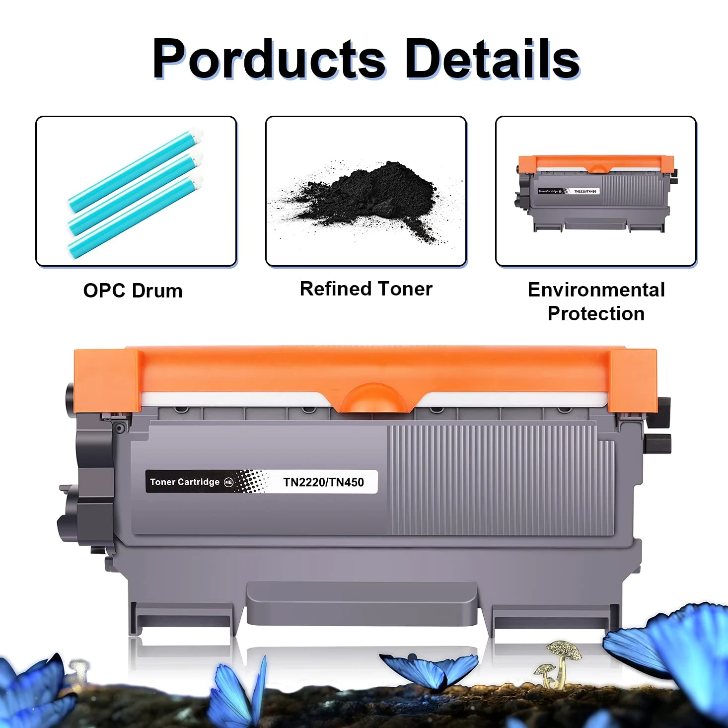 LOSMANN 2x Toner & 1x Tamburo compatibile per Brother TN2220 TN2010 DR2200 per Brother DCP-7055 DCP-7055W DCP-7057 DCP-7060D DCP-7060N DCP-7065DN DCP-7070DW FAX-2840 HL-2130 HL-2132 HL-2135W