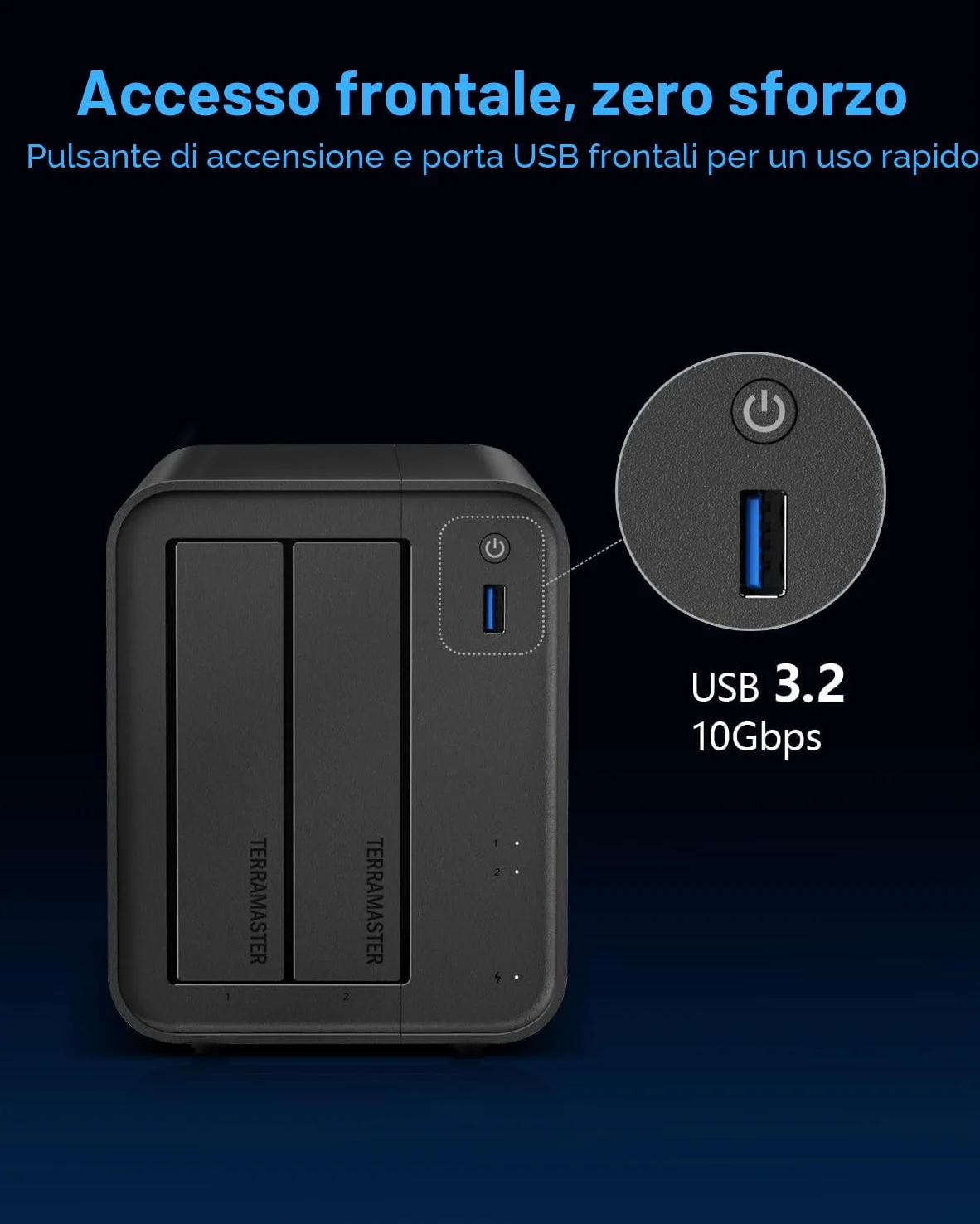 TERRAMASTER F2-425 2-Bay NAS Storage -Intel x86 Quad-Core CPU, 4GB RAM, 2.5GbE LAN, Network Attached Storage Multimedia Server per Utenti Domestici (Diskless)