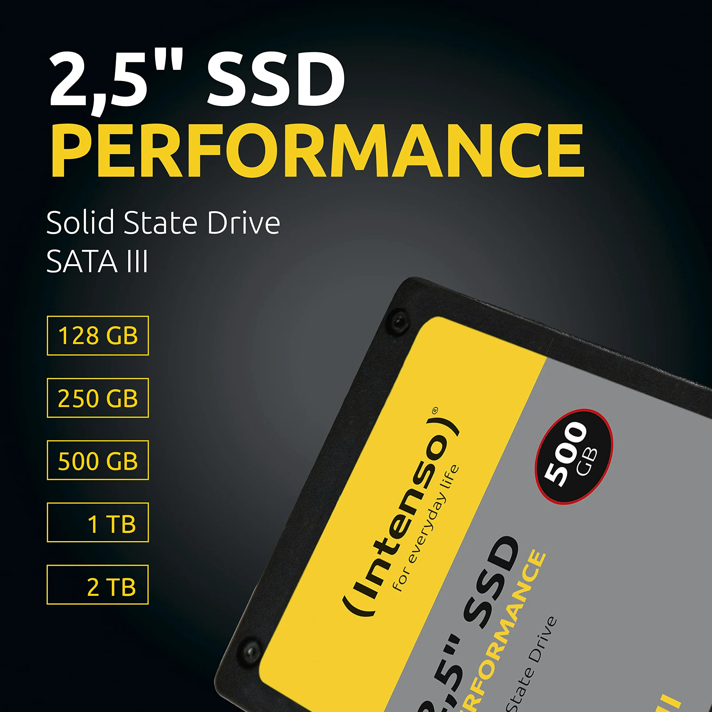 Intenso SSD SATA III da 2,5 pollici 128 GB 550 MB/s Nero
