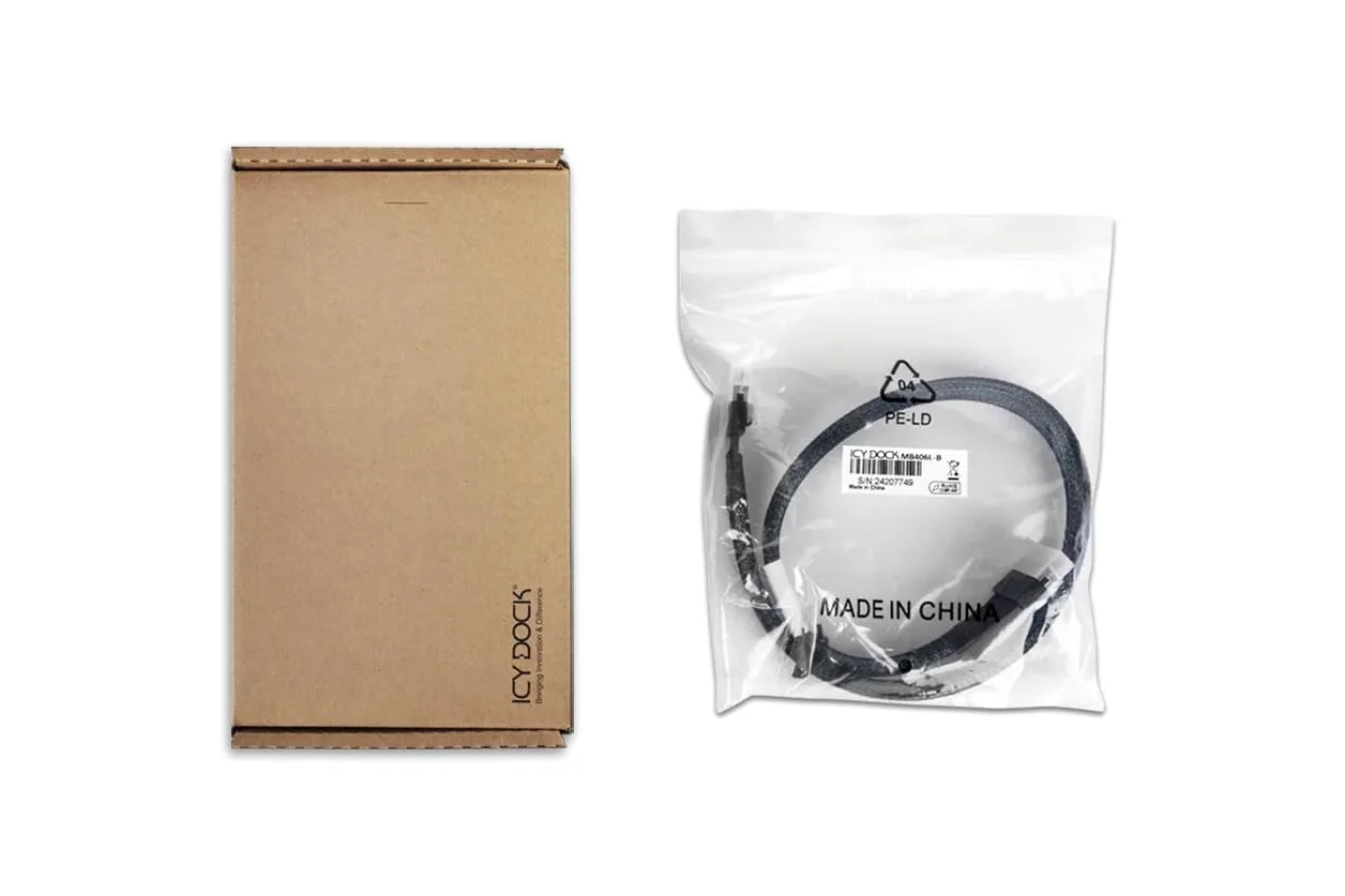 ICY DOCK MB406L-B - Cavo dati SlimSAS SFF-8654 8i a 1 SlimSAS SFF-8654 8i, lunghezza 50 cm