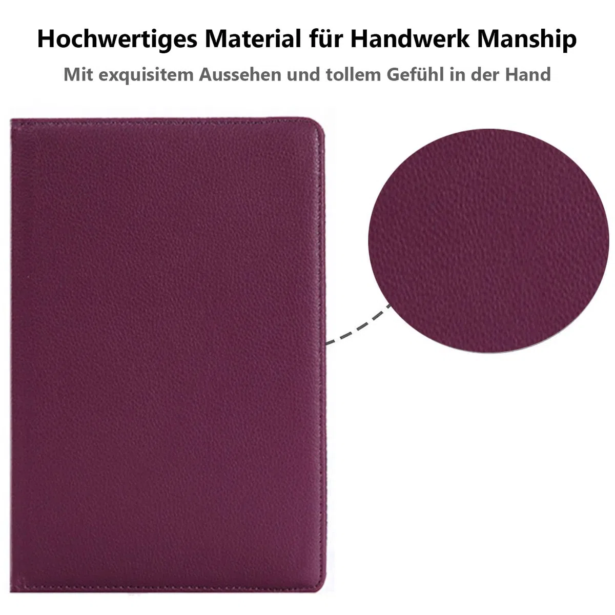 Custodia per Huawei MediaPad T3 10 Tablet 9.6 inch (AGS-W09 AGS-L09 AGS-L03) - Rotazione di 360 gradi Custodia protettiva completa per supporto,Con Penna Stilo, Pellicola Per Schermo (Purple)