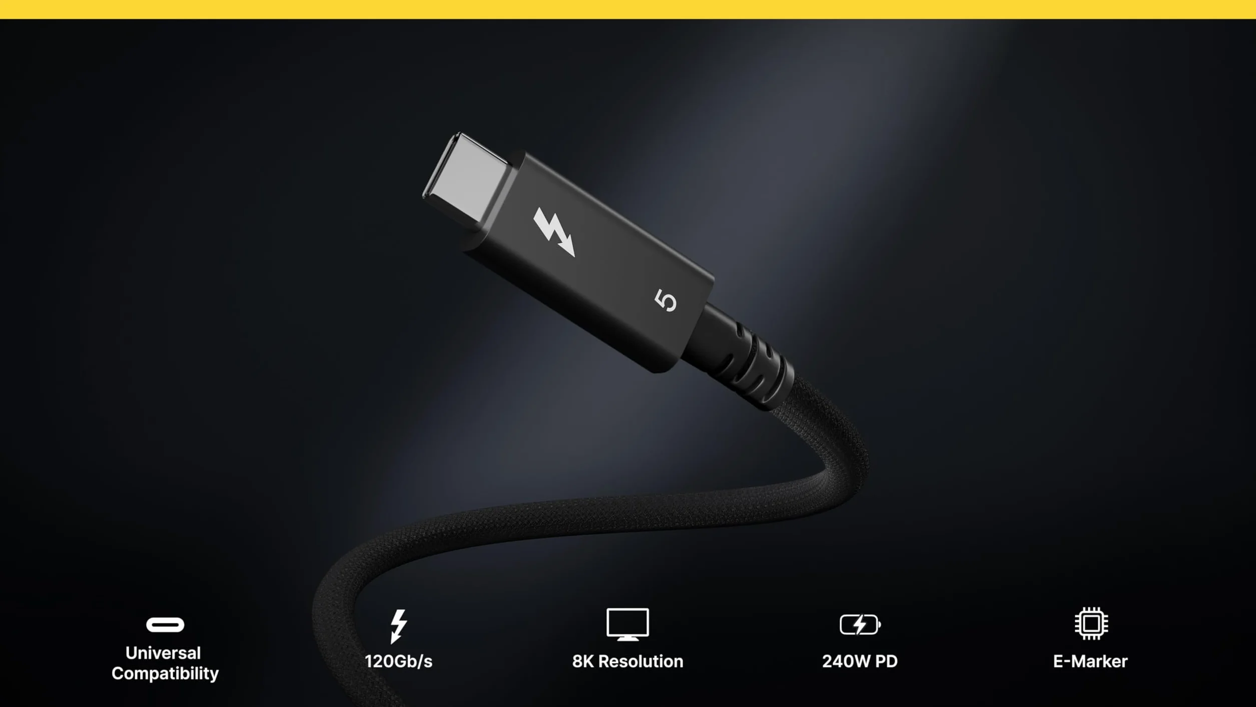 CalDigit Cavo Thunderbolt 5 (USB‑C) Pro (0,5 m intrecciato)