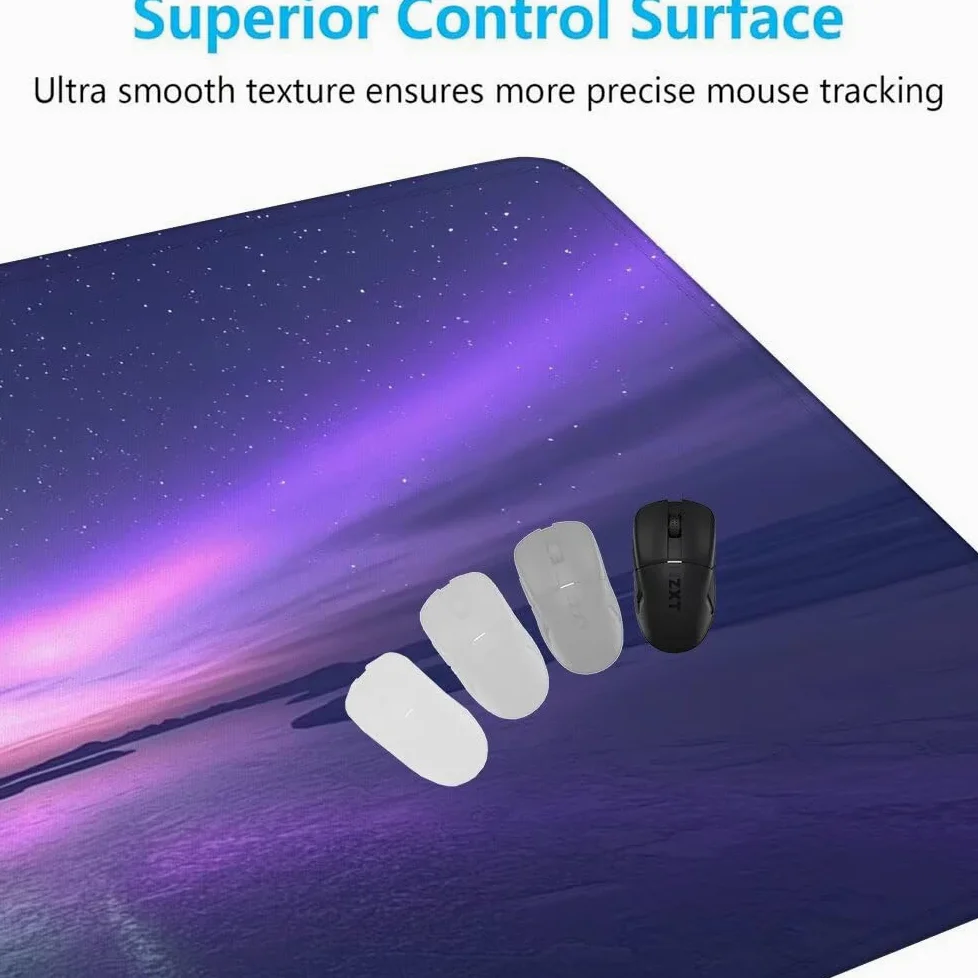 Viola Tappetino Mouse XXL 1000x500x3mm, Gaming Tappetino Mouse Aurora Mousepad con Base in Impermeabile Gomma Antiscivolo per Tastiera Computer Ufficio Idea Regalo Festa del Papà e Compleanno X-982