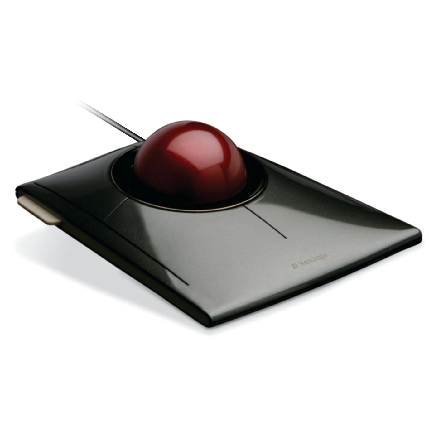 Kensington K72327EU Mouse SlimBlade, Mouse Cablato con Trackball, per PC, Mac e Windows, Rotella di Scorrimento, Design Ambidestro, Tracciamento Ottico, Rosso, 55 mm