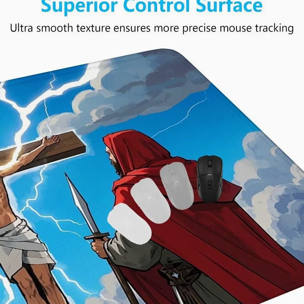 Attraverso Tappetino Mouse XXL 1000x500x3mm, Gaming Tappetino Mouse Cristo Mousepad con Base in Impermeabile Gomma Antiscivolo per Tastiera, PC, Computer Ufficio Idea Regalo per Festa del Papà X-962