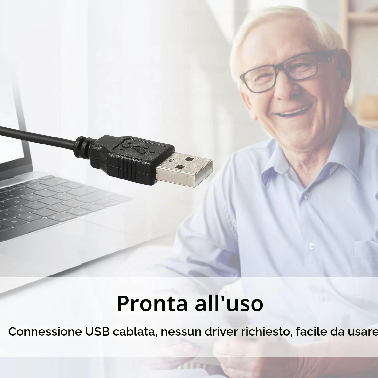 Tastiera per Computer con Stampa Grande USB cablata per utenti ipovedenti 104 Tasti ad Alto Contrasto Lettere per Anziani,Tastiera cablata