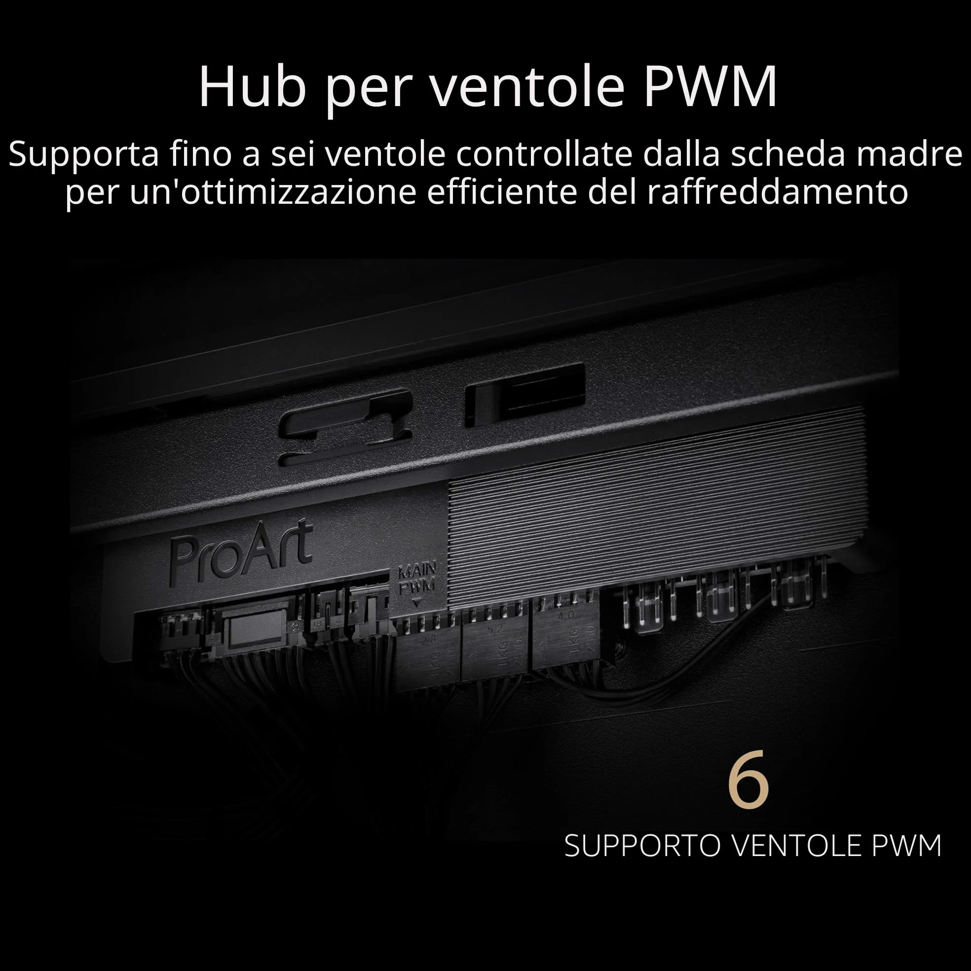 ASUS PROART PA602 TG PWM BLACK Case Gaming E-ATX, Chassis in Vetro Temperato, Supporto per Dissipatore da 420 mm, Ventole da 140 mm e 200 mm, Rilevatore di Polvere IR, Presa d’aria Laterale, Nero