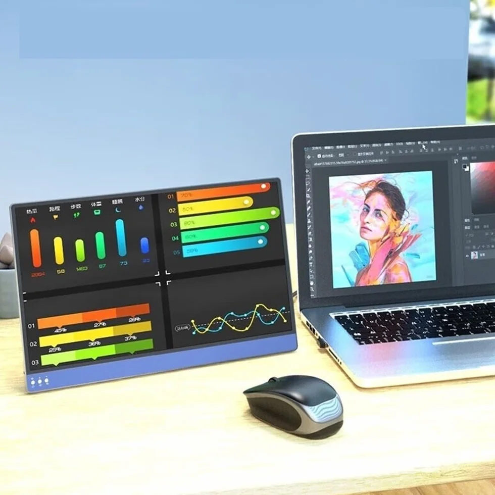 Monitor portatile da 13,3 pollici Full HD (1080p) 1920 x 1080, connettività USB-C Secondo schermo for il lavoro Monitor per Smart Working