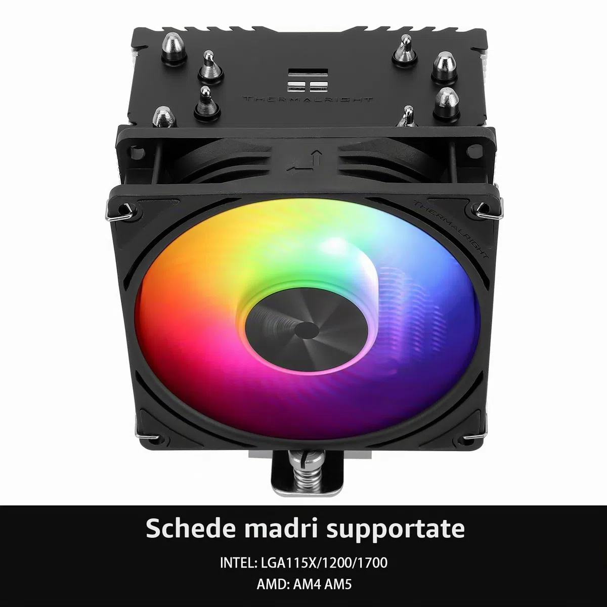 Thermalright Assassin X 90 SE ARGB - Raffreddatore CPU, 4 Heatpipes, TL-P9-S PWM ARGB, dissipatore di calore per computer, tecnologia AGHP 4.0, per AMD AM4 AM5/Intel LGA 1150/1151/1200/1700 (AX90 SE