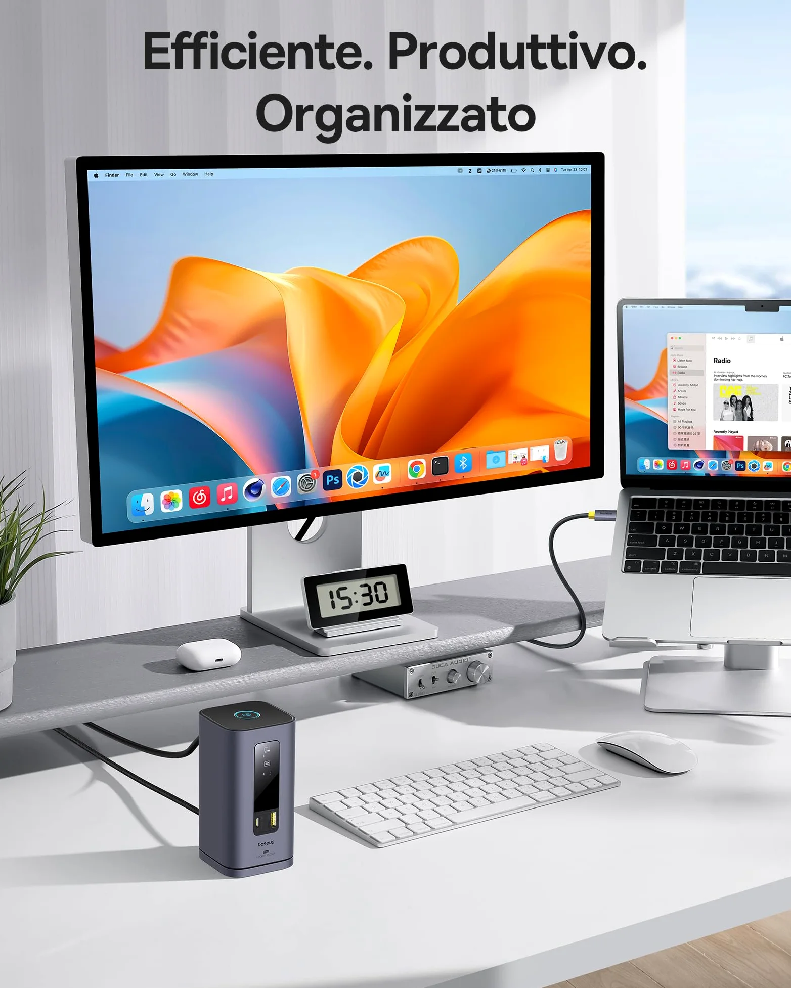 Baseus Docking Station USB C, Spacemate 11 in 1, [Displaylink per MacOS], 3 Monitor 4K, 10Gbps USB-C/A, PD 100W, Ethernet, Audio, per M1/M2/M3 e Win