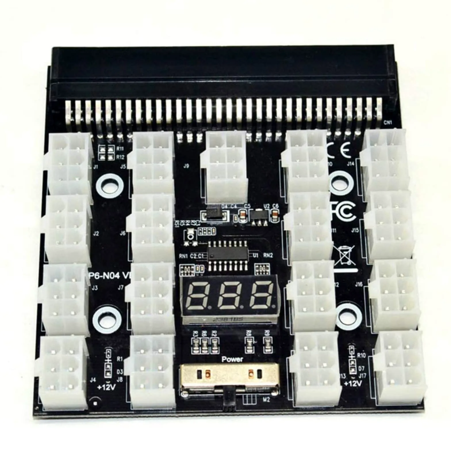 Adattatore di alimentazione PCI-E 12 V 12/17 x 6 pin per server HP 1200 W 750 W PSU Server GPU BTC Mining (17 x 6 pin)