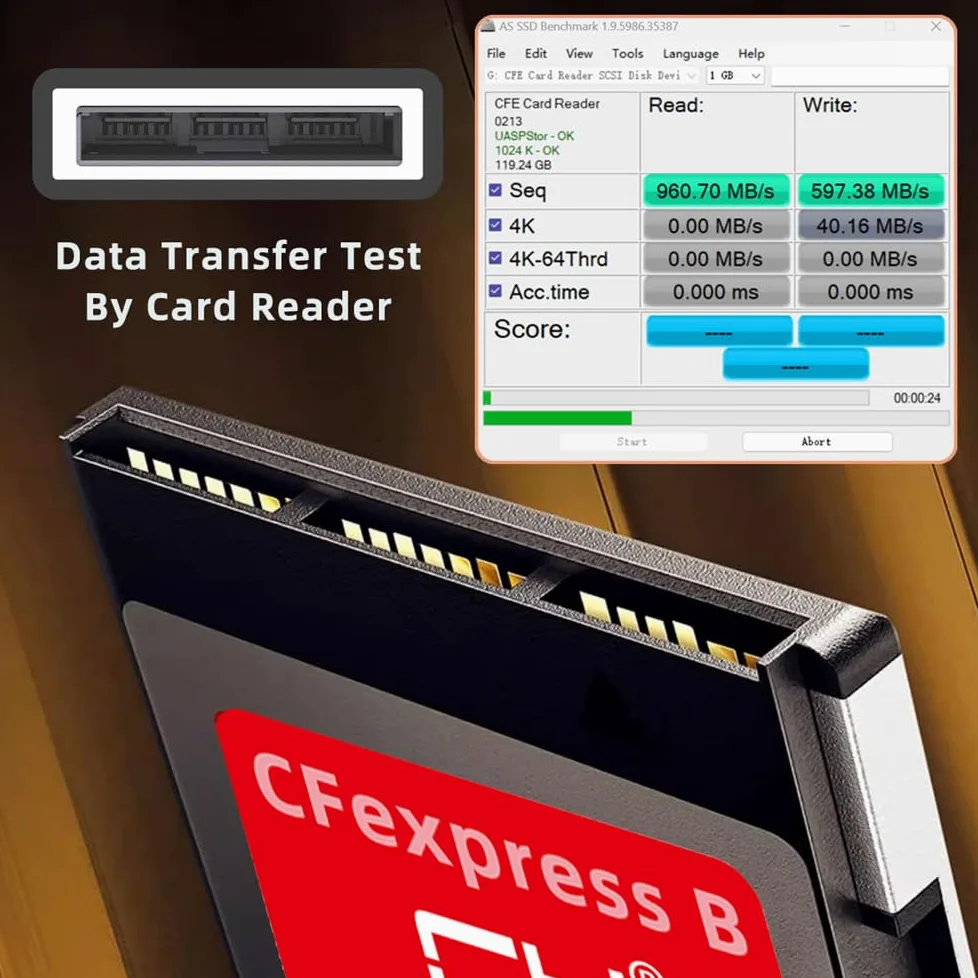 cablecc Scheda di memoria CFEXPRESS da 256 GB, tipo B, adattatore CFE CFB compatibile con XS Camera 8K RAW PCIE espansione