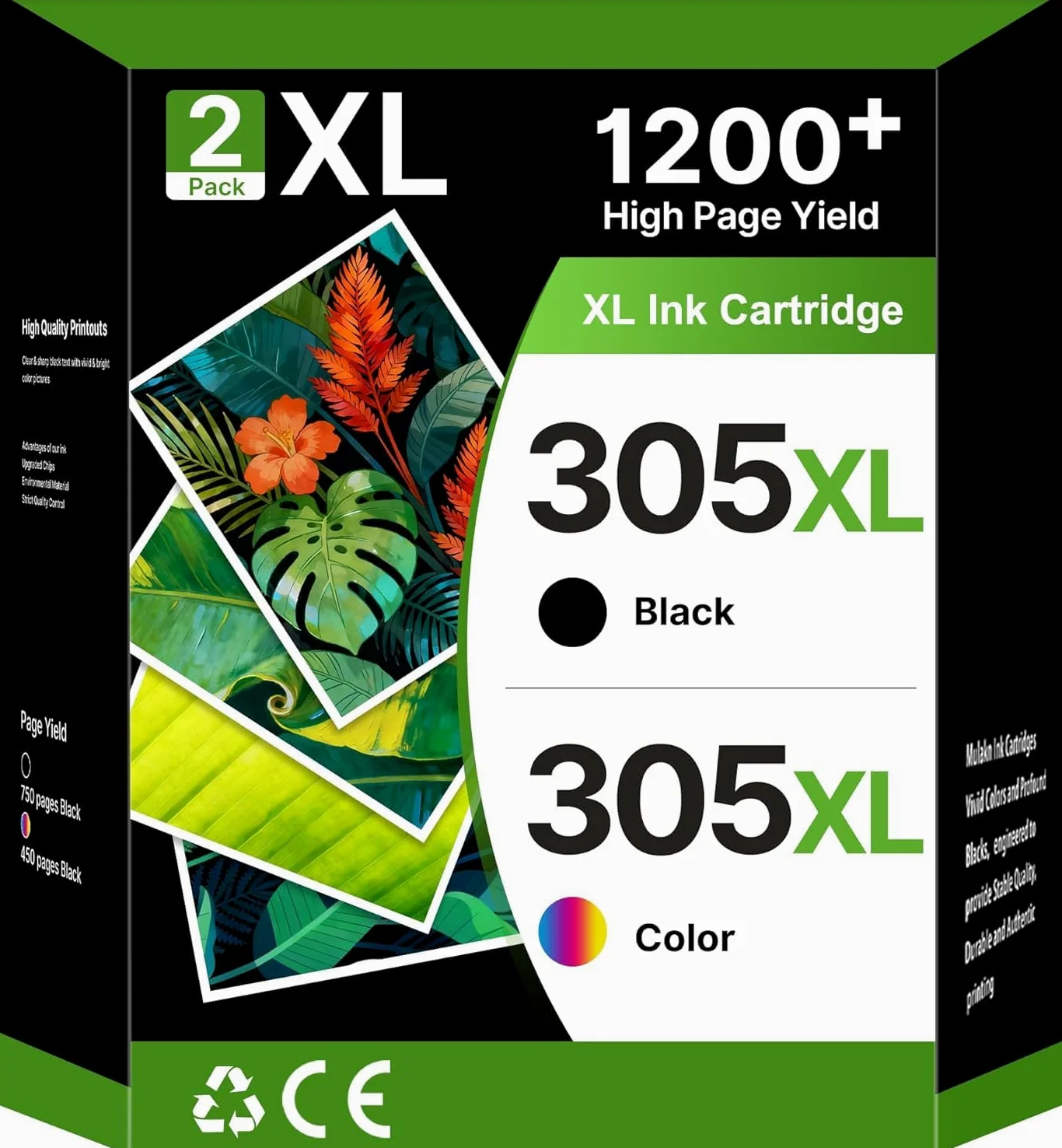 305XL per Cartucce HP 305 XL Nero e Colore per DeskJet 2820e 2810e 2800e 4220e 2720e 2720 2823e DeskJet Plus 4220e Envy 6020e 6020 6022 6000 6420e 6120e 6030e 6032 6020 6430e 6022 (2-Pack)