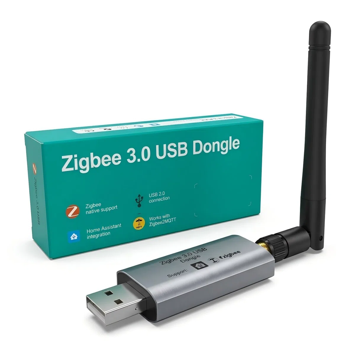 Zigbee 3.0 USB Dongle, Zigbee Gateway con chip EFR32MG21 e antenna esterna SMA, hub USB Zigbee universale, coordinatore per Home Assistant, Zigbee2MQTT, OpenHAB, Plug & Play