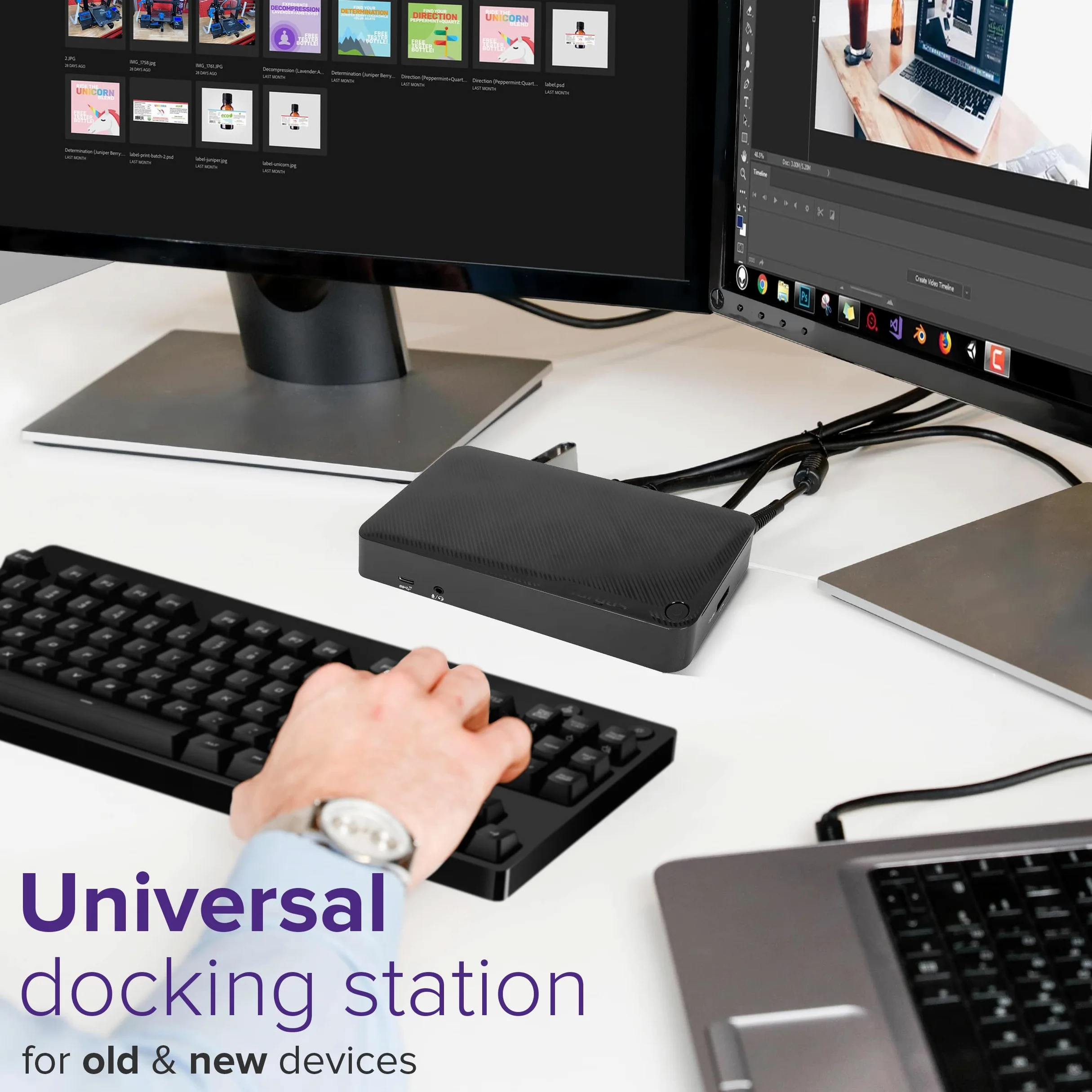 Targus Docking station USB C universale DV4K, USB C per computer portatile, doppio monitor 2 HDMI, con kit di alimentazione host legacy, funziona con sistemi operativi come Windows, Mac, Android, iOS