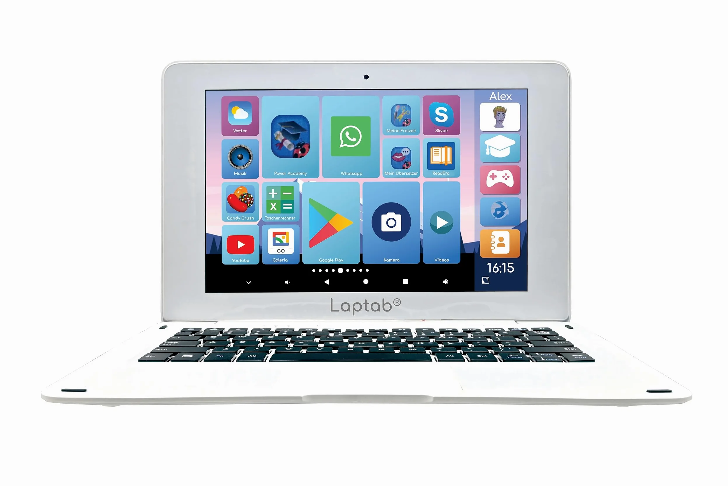 Lexibook LAPTAB 10, laptop con touchscreen, progettato per tutta la famiglia, contenuti educativi e divertenti, Powered by Android, controllo parentale, ultra sottile e leggero, LT10DELXB