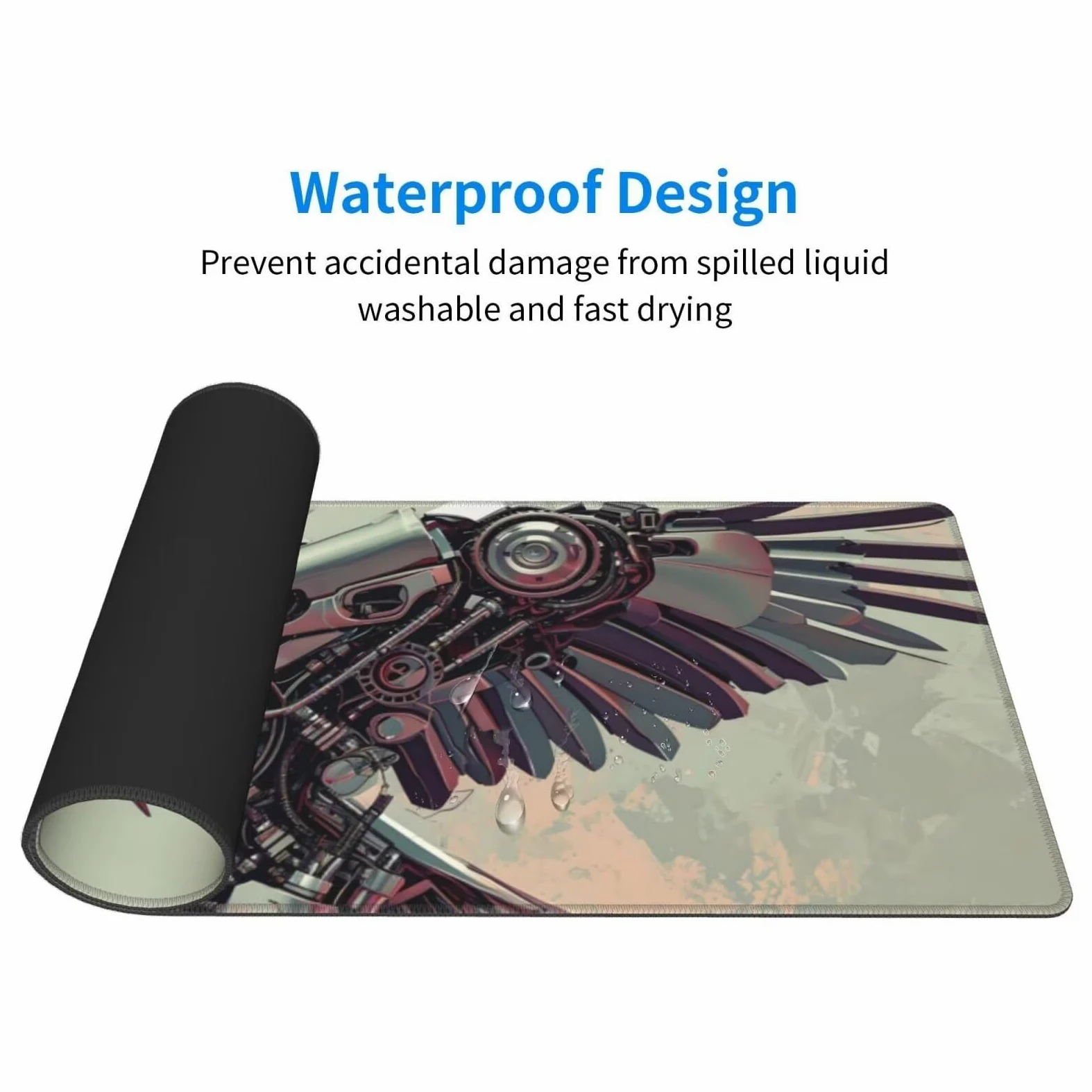 Tappetino Mouse, Tappetino Mouse Gaming Grande XXL 1500x800x3mm Tappetino Scrivania Mouse Pad, Base in Gomma Antiscivolo, Bordi Cuciti,Lavabile, Mousepad per Ufficio e Gaming (aquila) R-442