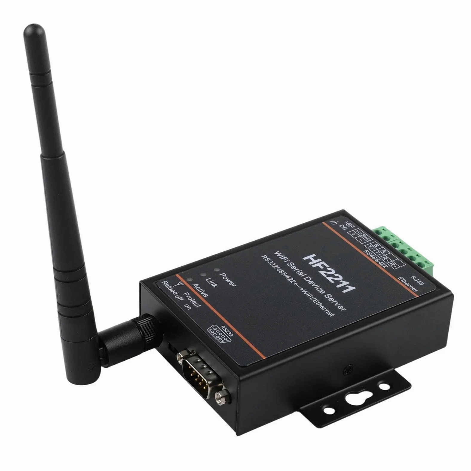 HF2211 Industrial Serial Port Server per rs232 per rs485 RS422 al modulo convertitore Ethernet con WiFi per modbus TCP Supporto per sistemi di controllo di automazione