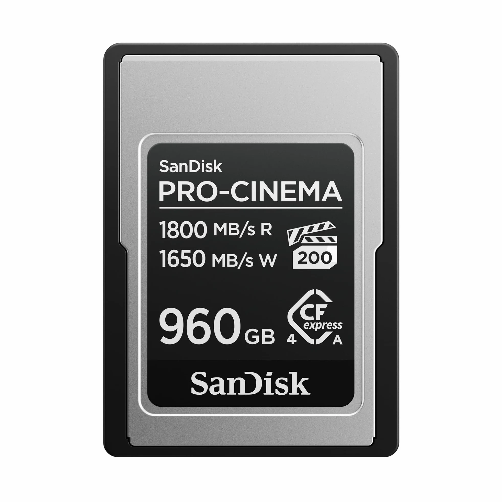 SanDisk PRO-CINEMA CFexpress Type A Scheda da 480 GB (velocità di lettura fino a 1800 MB/s, velocità di scrittura fino a 1650 MB/s, 4K, 6K, 8K, VPG200)