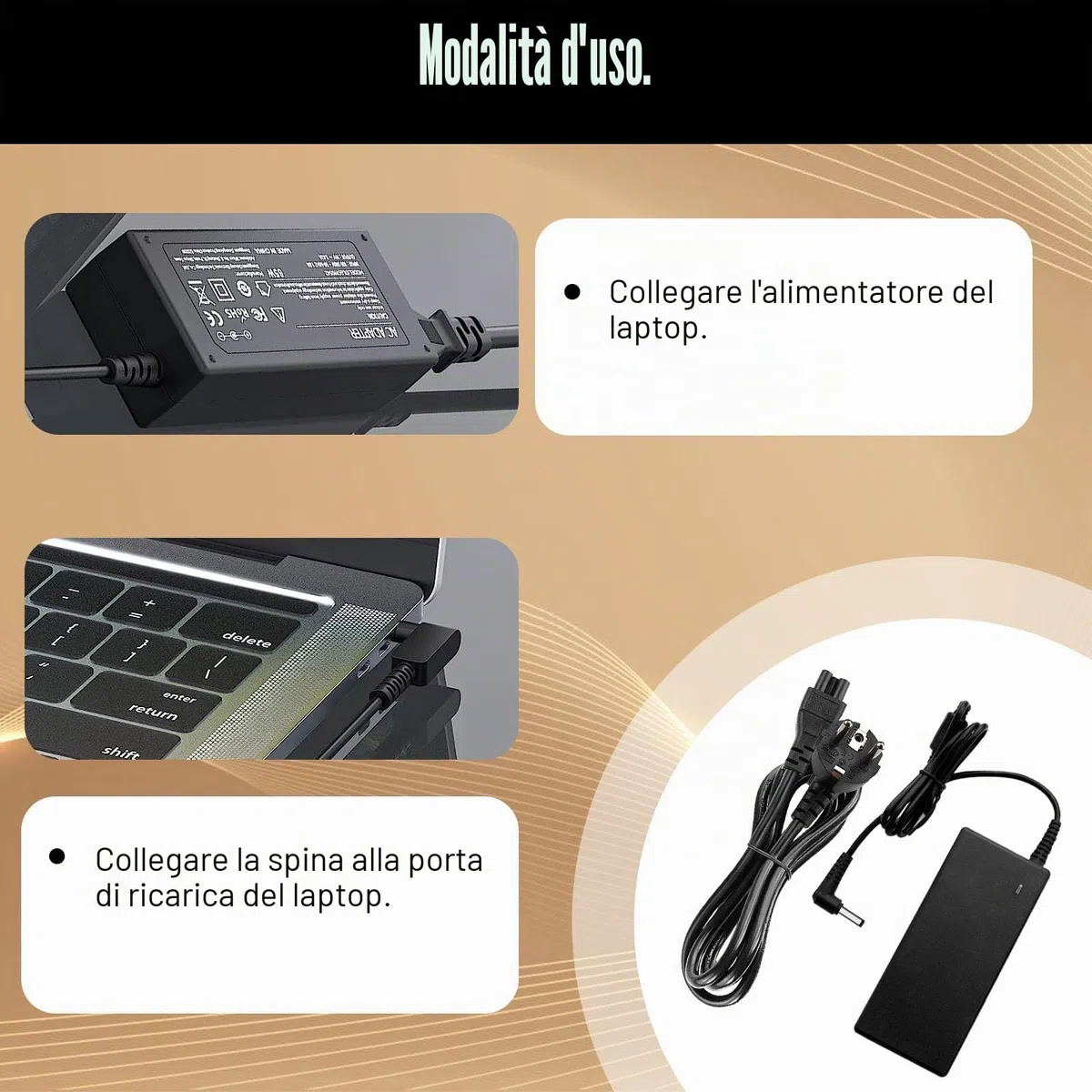 Cavo di Ricarica per PC Portatile HP, Caricatore per PC Portatile 45 W 19,5 V 2,31 A, Adattatore di Alimentazione per Caricatori di Alimentazione a Batteria a Corrente Alternata HP