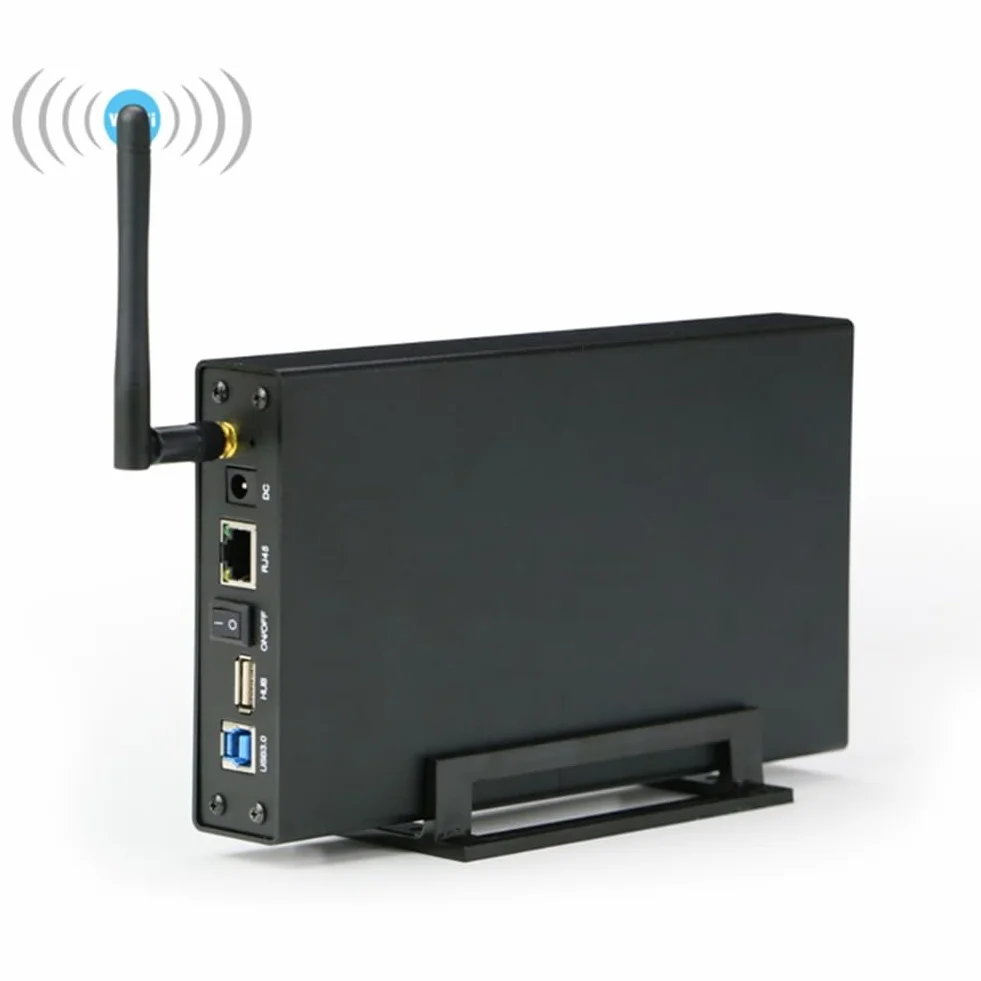 portatile per Hard Disk SSD da 3,5 Pollici USB 3.0 RJ45 Ethernet NAS Server Streaming di Rete Storage per Enclosure Spina UE