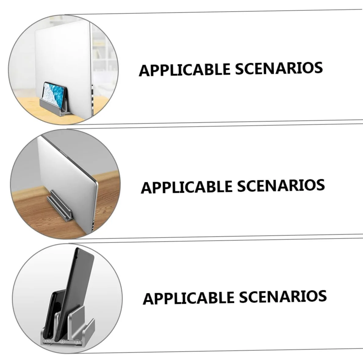 NUOBESTY Supporto Verticale Per Laptop in Alluminio Per Tablet e Telefono Regolabile Salvaspazio Per Casa e Ufficio