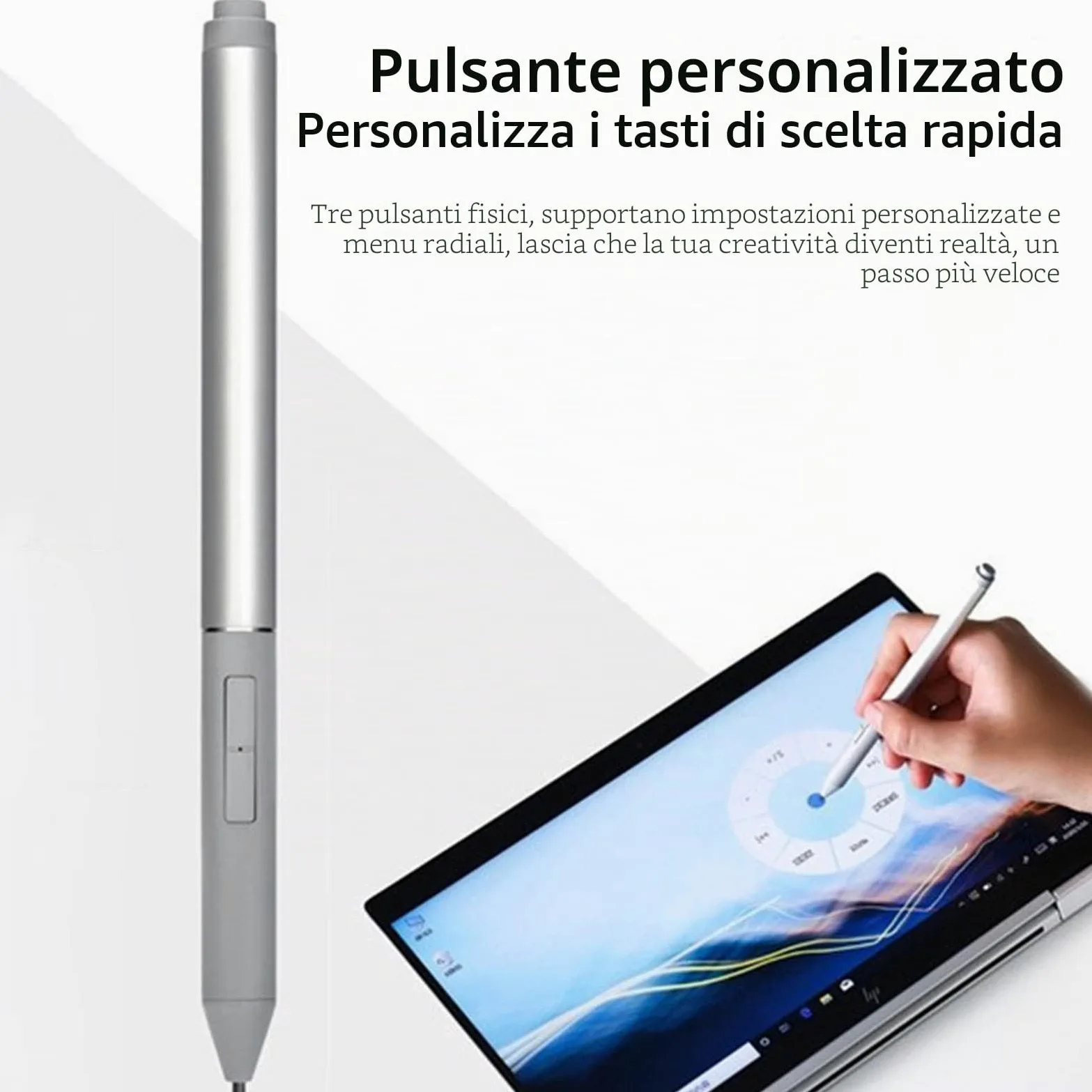 Penna Attiva per Elitebook per Zbook X360 1030 G3 1040, Penna Stilo Penna Touch Screen Penna Digitale Disegno Stilo 4096 Sensore di Pressione Tipo C, per G4 G6 per Elite
