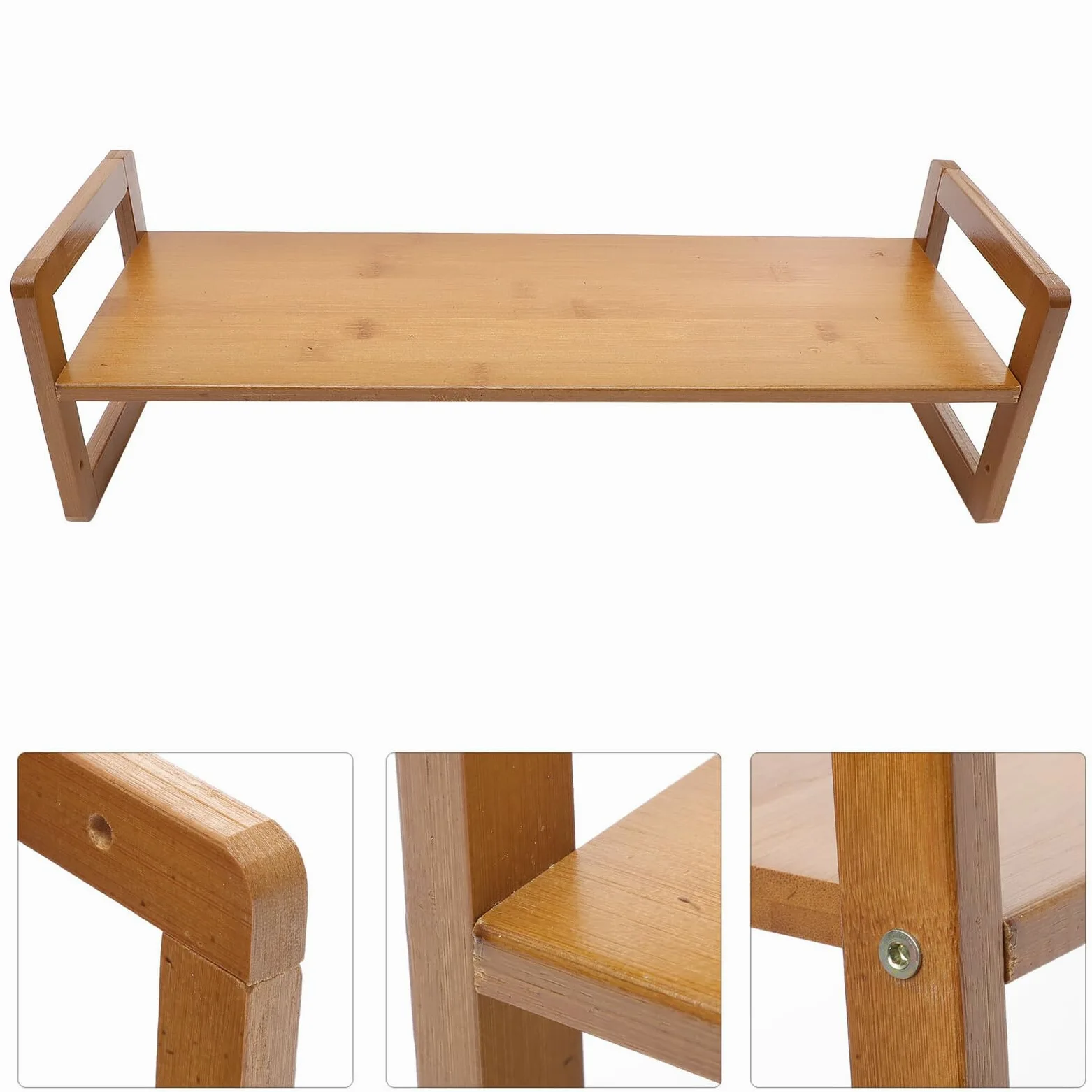 BESPORTBLE Supporto Monitor da Scrivania in Legno con Rialzo Ergonomico per Laptop e Mensola Porta Portatile Alza Monitor Fisso per Casa e Ufficio Organizzatore Desktop Resistente e