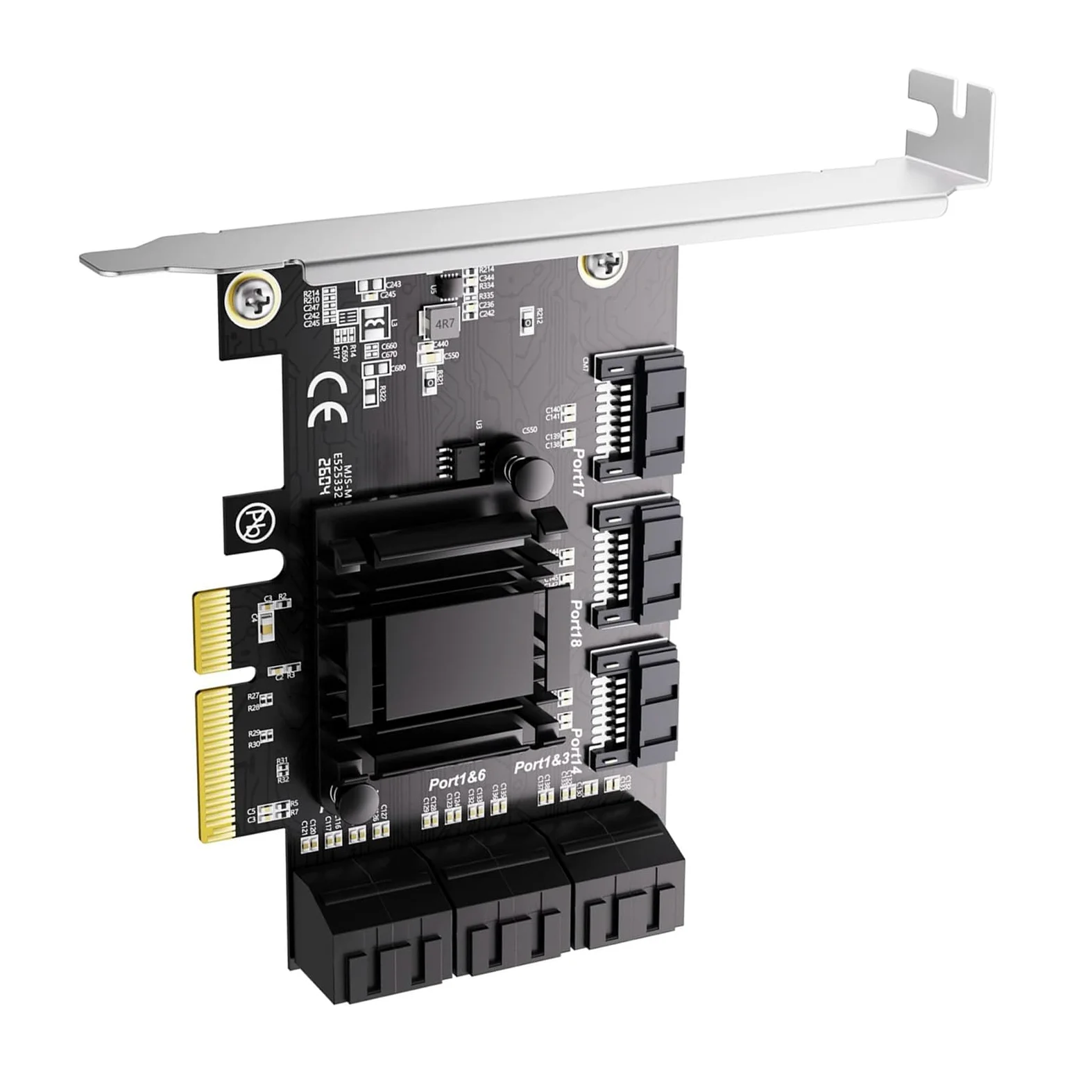Scheda espansione PCIE da 4X a 9 Porte SATA3.0 con velocità 6 Gbps per trasferimento Dati Alte Prestazioni