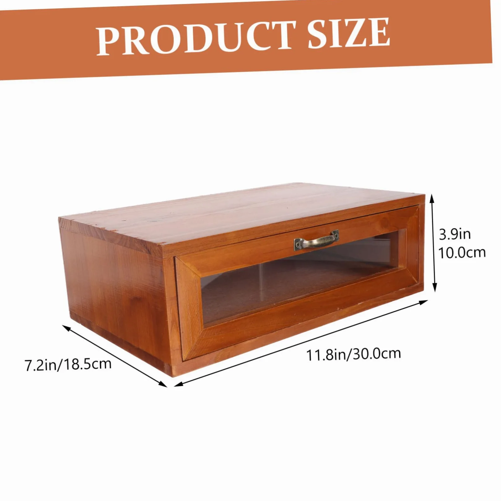 Supporto per Monitor retrò in Legno e Ferro Cassetto | Organizzatore da Scrivania per Ufficio, per Articoli di Cancelleria e Cosmetici, Stile Semplice Elegante