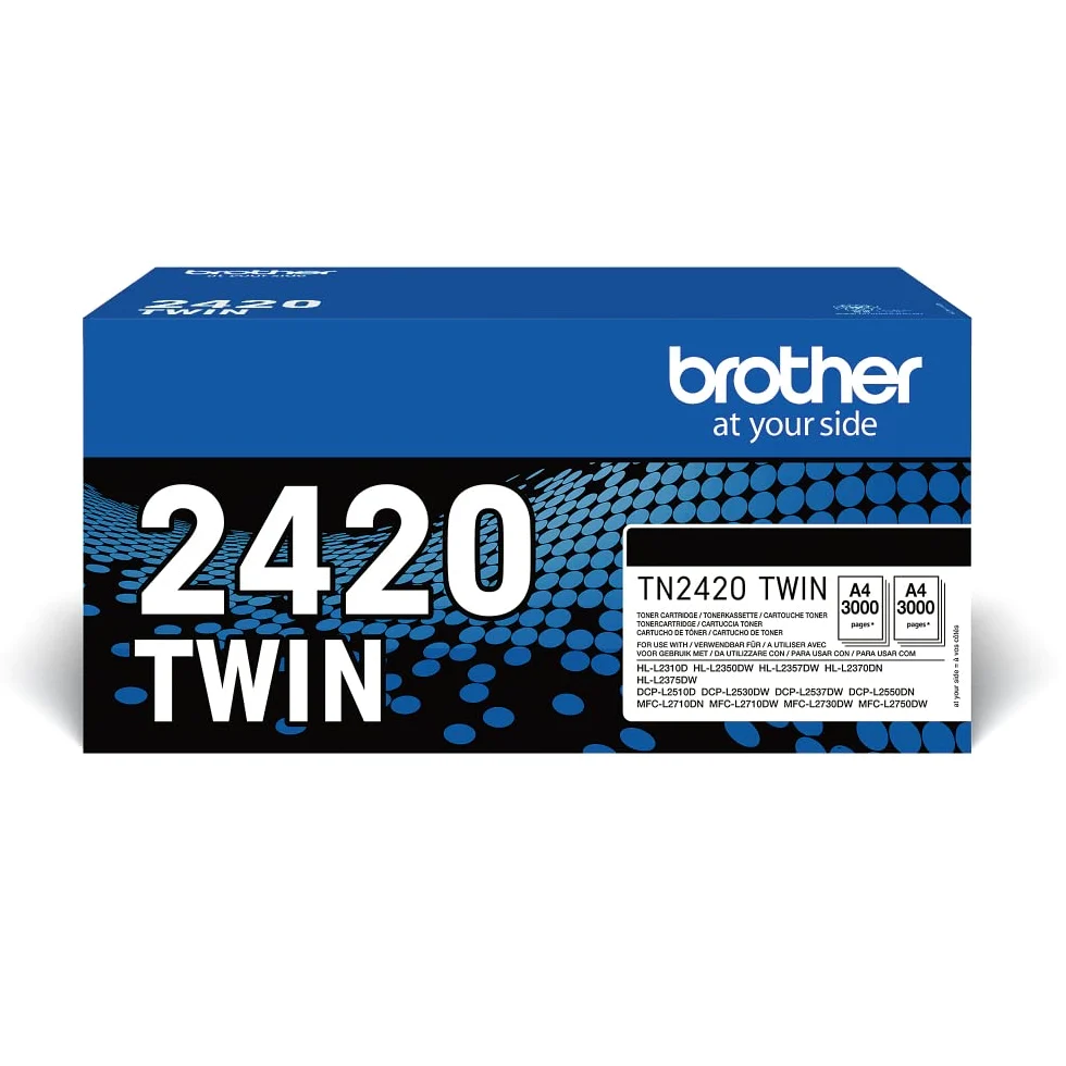 Brother TN2420TWIN | Alta capacità| 6000 pag| per Stampanti MFCL2710DW/MFCL2710DN/MFCL2730DW/MFCL2750DW/DCPL2510D/DCPL2550DN/HLL2310D/HLL2350DW/HLL2370DN/HLL2375DW| Colore Nero | Per Stampanti MFCL2710DW/MFCL2710DN/MFCL2730DW/MFCL2750DW/DCPL2510D/DCPL2550
