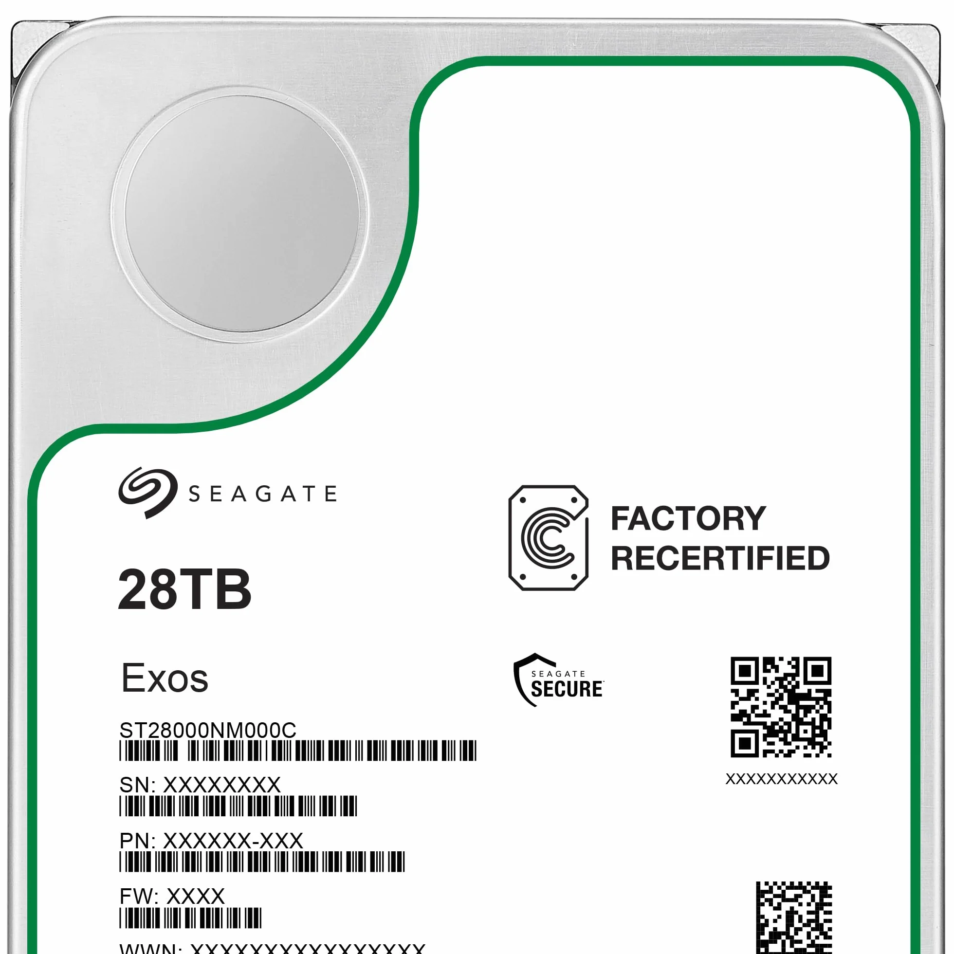 Seagate Exos ST28000NM000C - Disco rigido interno da 28 TB, 3,5", SATA 6 Gb/s 7200RPM, cache 512 MB (Ricondizionato)