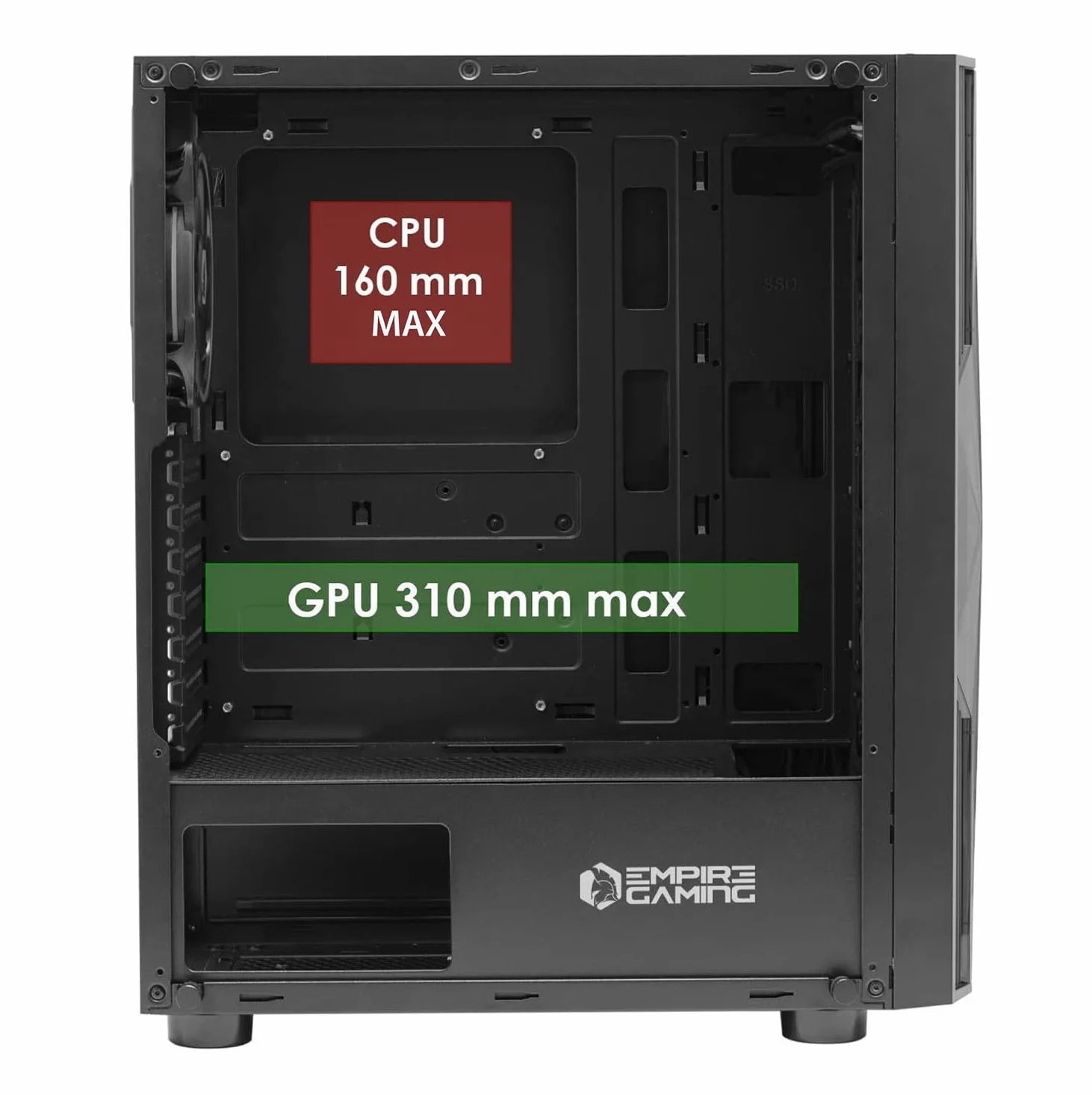 EMPIRE GAMING - Case PC da Gioco Diamond ARGB Mid-Tower ATX e ITX - Frontale con Motivo Diamond e Pareti Laterali in Vetro Temperato - 4 Ventole LED RGB Indirizzabile 120 mm - MB Sync